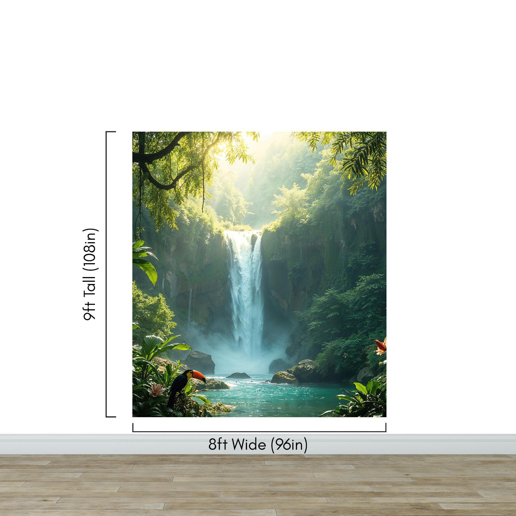 Tropical Rainforest Waterfall Wallpaper Wall Mural. #6987 - Image 11