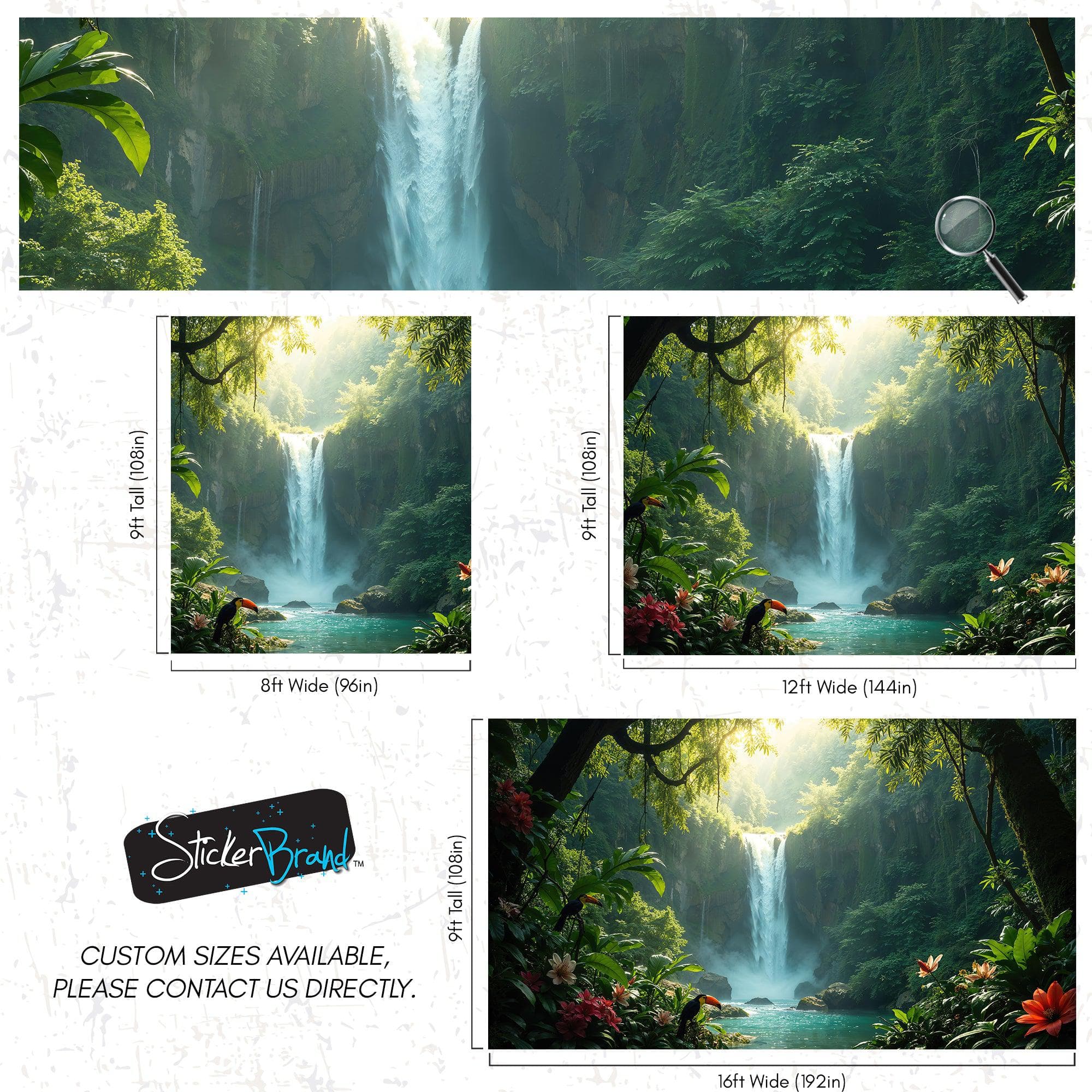 Tropical Rainforest Waterfall Wallpaper Wall Mural. #6987 - Image 9