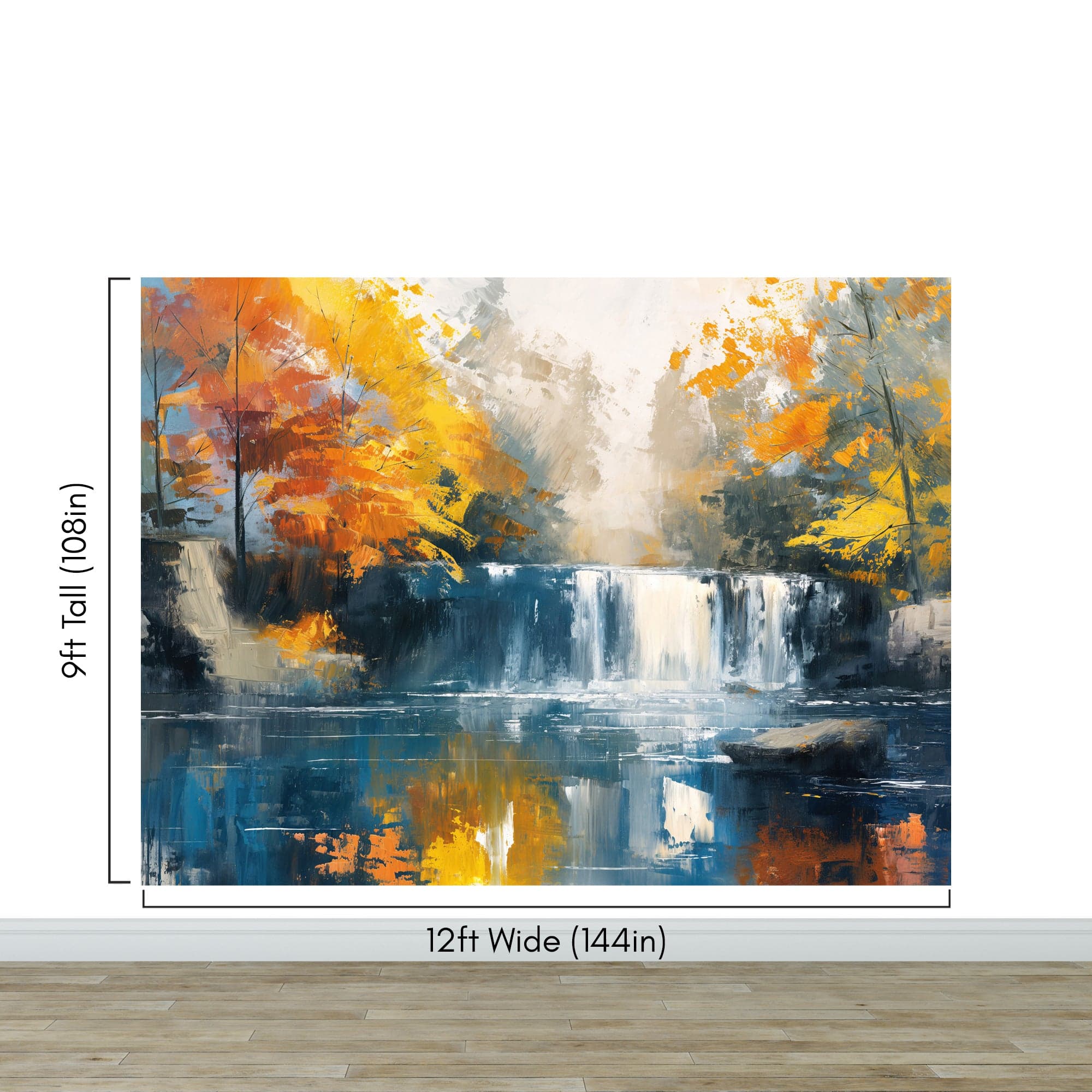 Tropical Waterfall Colorful Painting Wallpaper Mural. #7049 - Image 12
