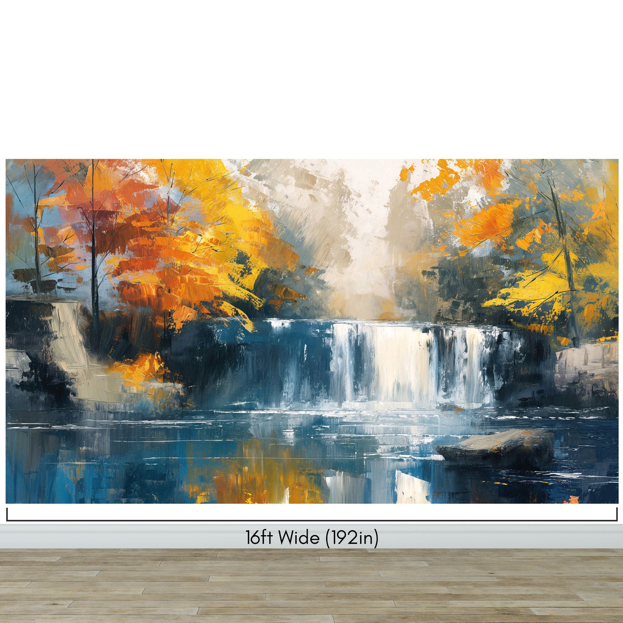 Tropical Waterfall Colorful Painting Wallpaper Mural. #7049 - Image 13
