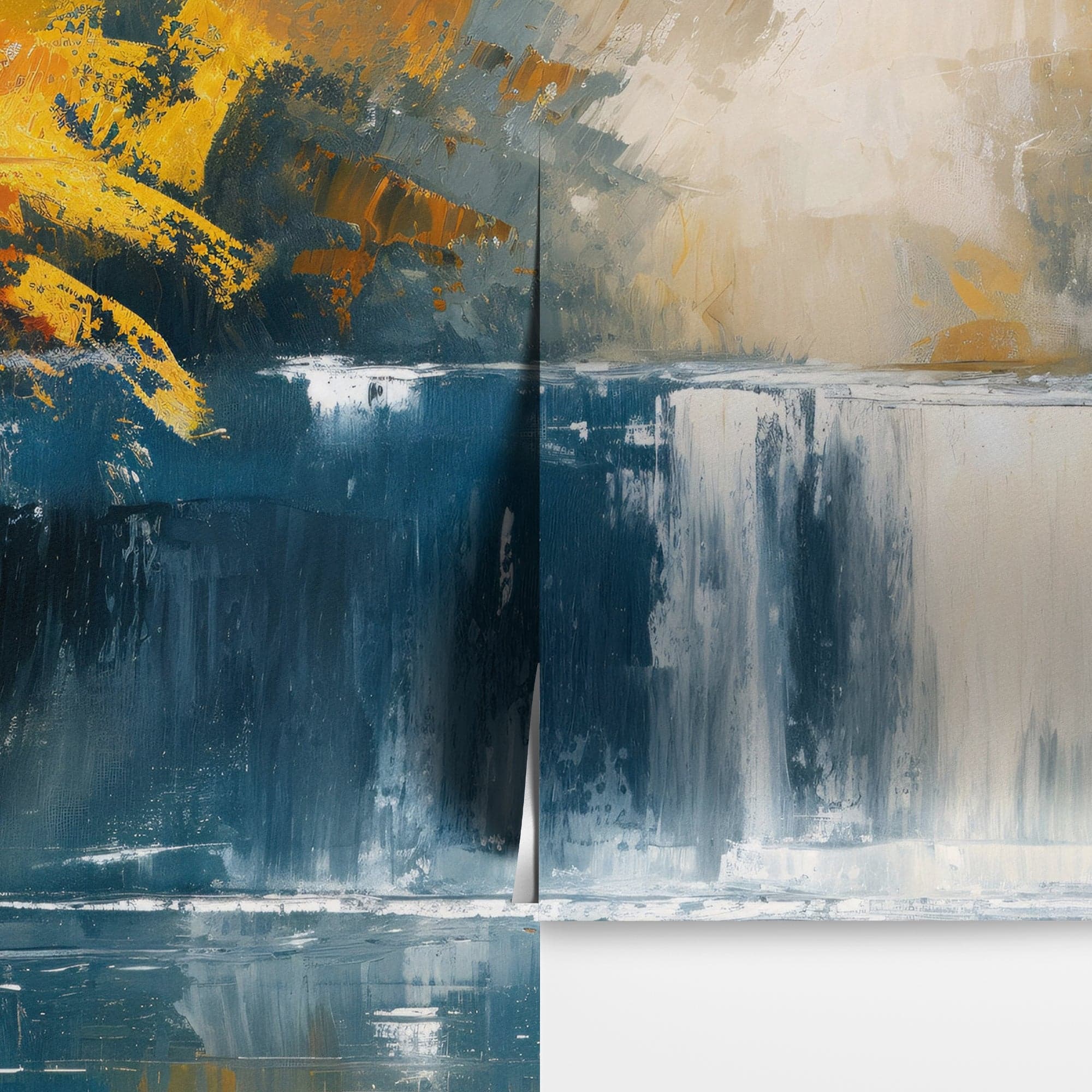 Tropical Waterfall Colorful Painting Wallpaper Mural. #7049 - Image 14