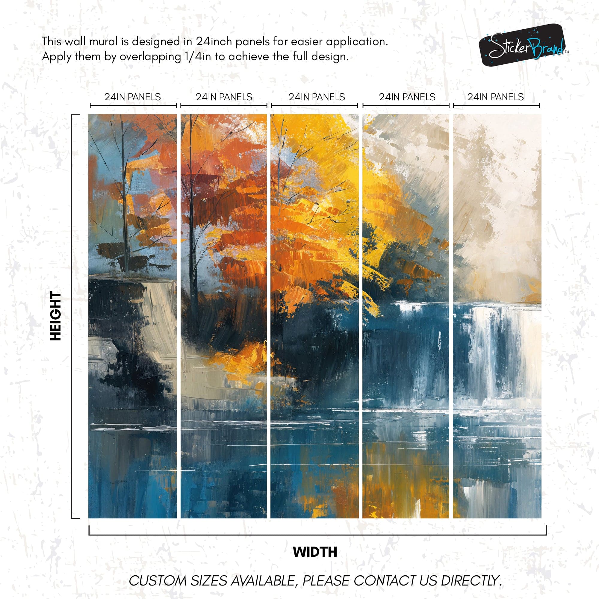 Tropical Waterfall Colorful Painting Wallpaper Mural. #7049 - Image 15