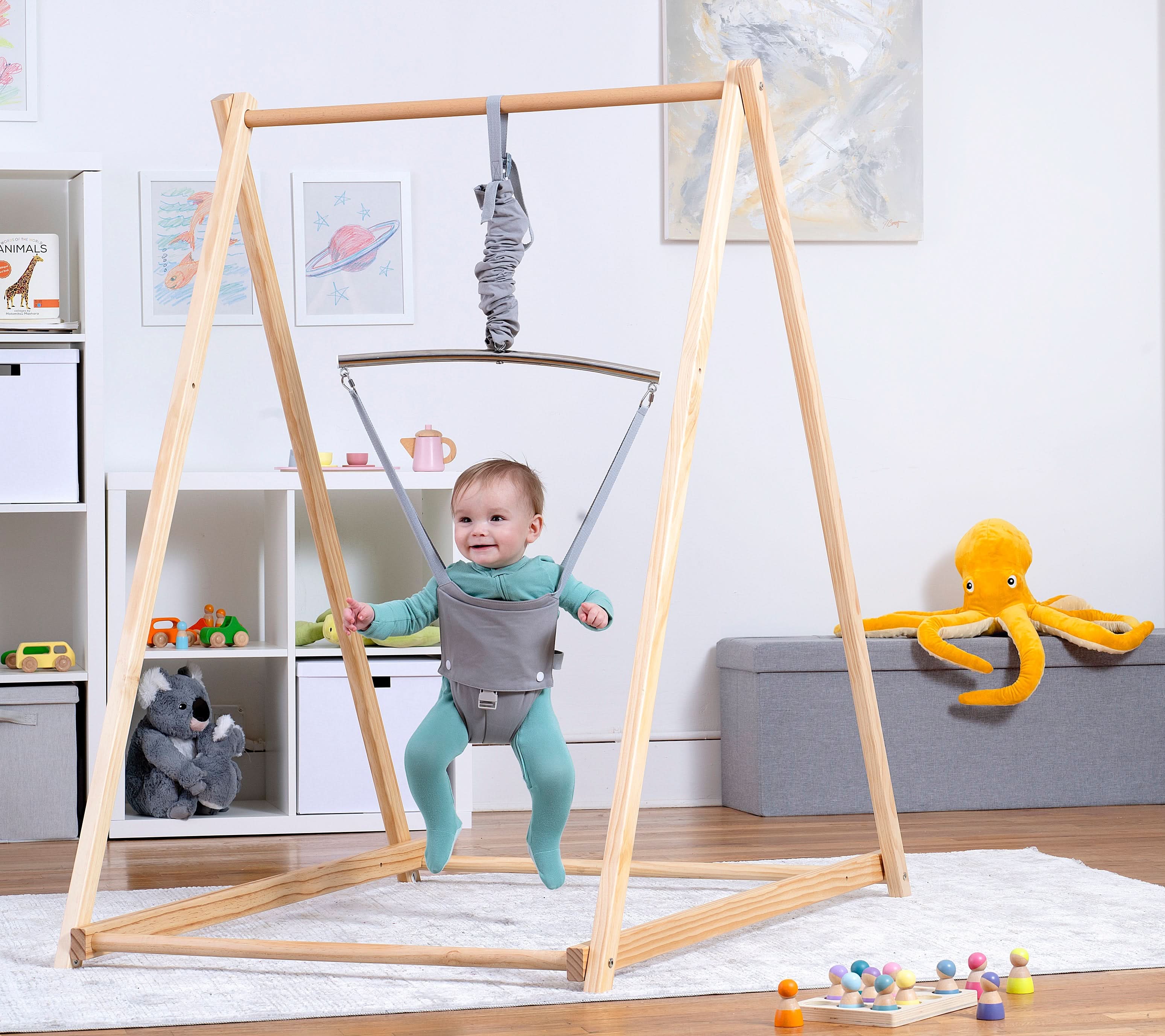 Tulip | Foldable Baby Bouncer - Gray - Image 5