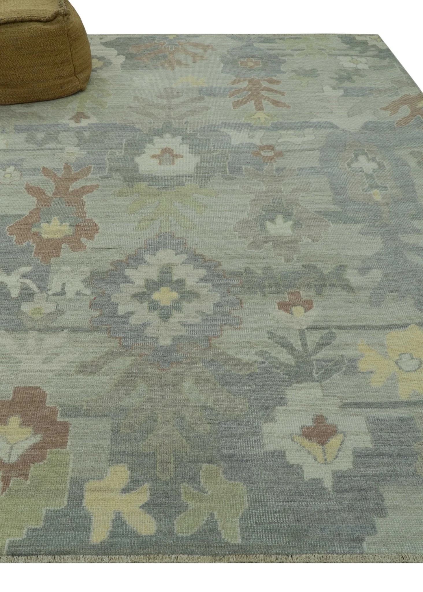 Tulu Distressed Modern Ikat Design Hand Knotted Custom Made wool rug - Image 9