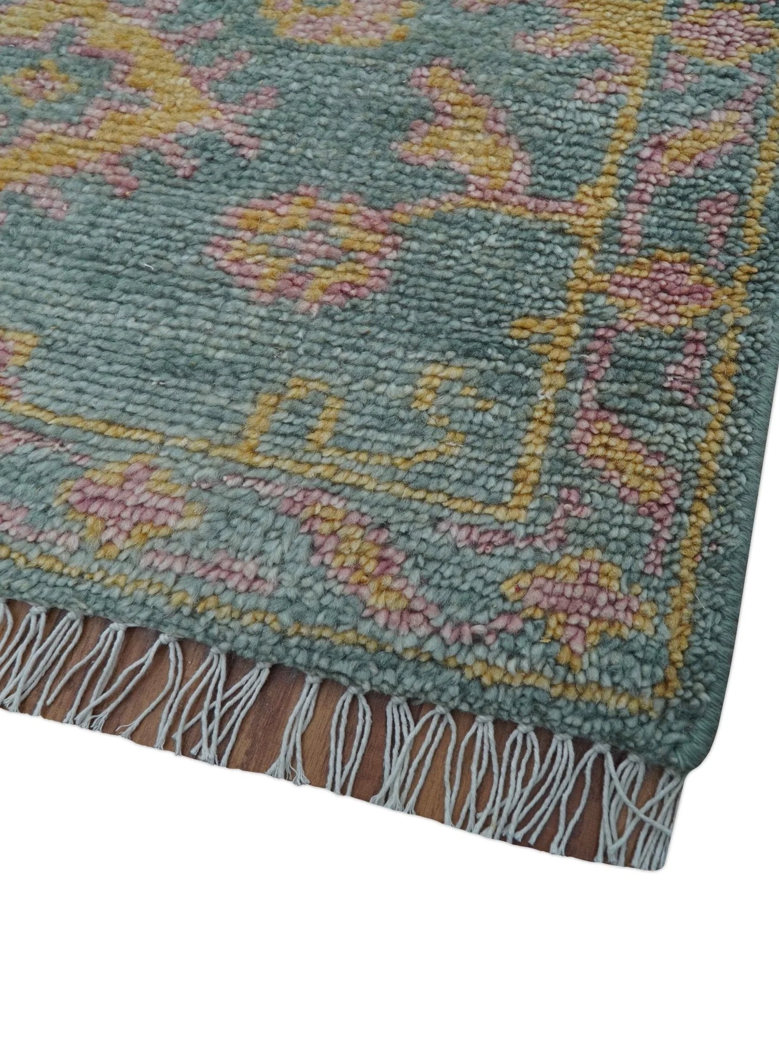Turkish Design Pink Hand Knotted 4x6 Wool Area Rug - Image 8
