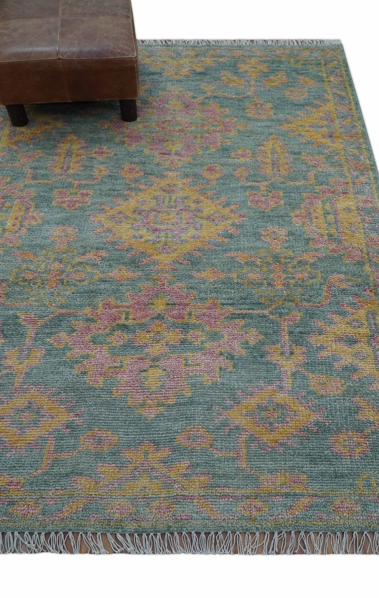 Turkish Design Pink Hand Knotted 4x6 Wool Area Rug - Image 9