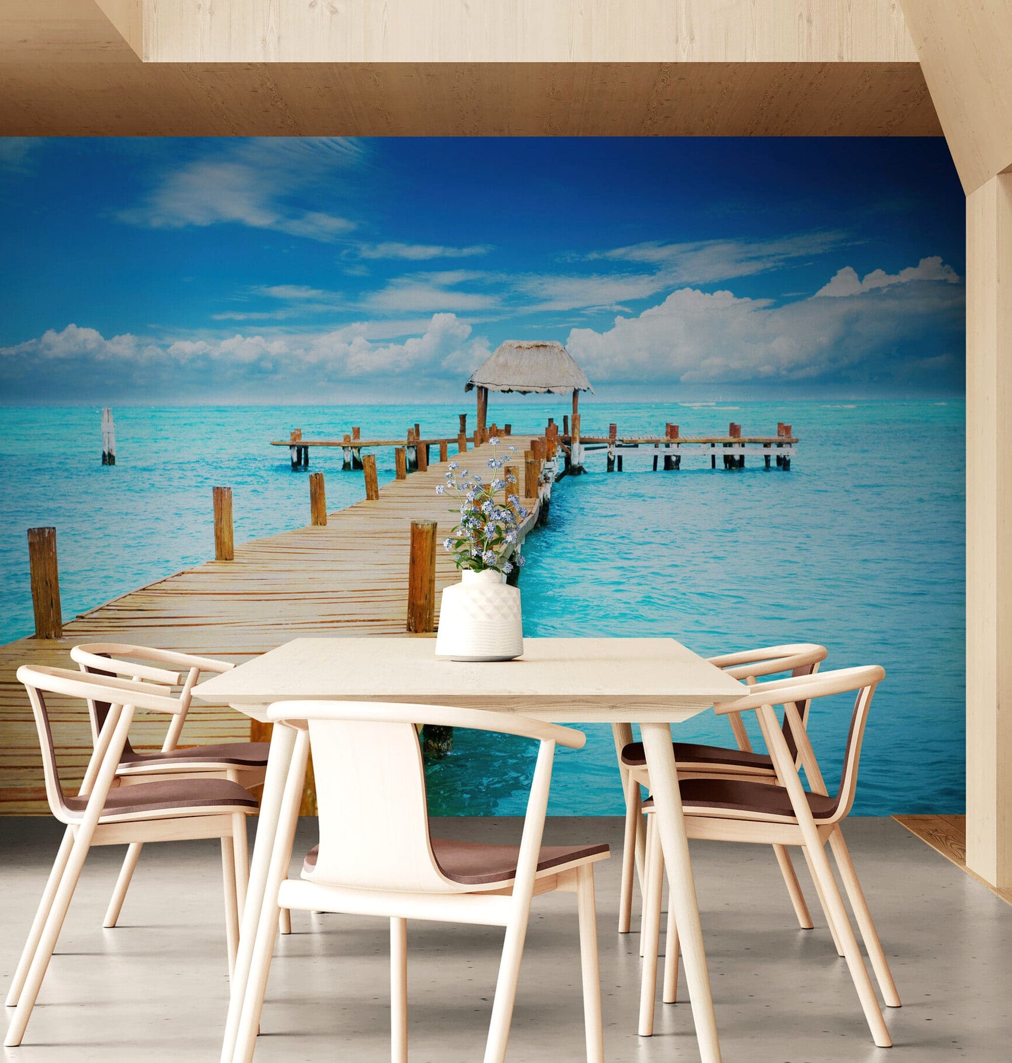 Turquoise Ocean Water Wallpaper Mural. #6150 - Image 3