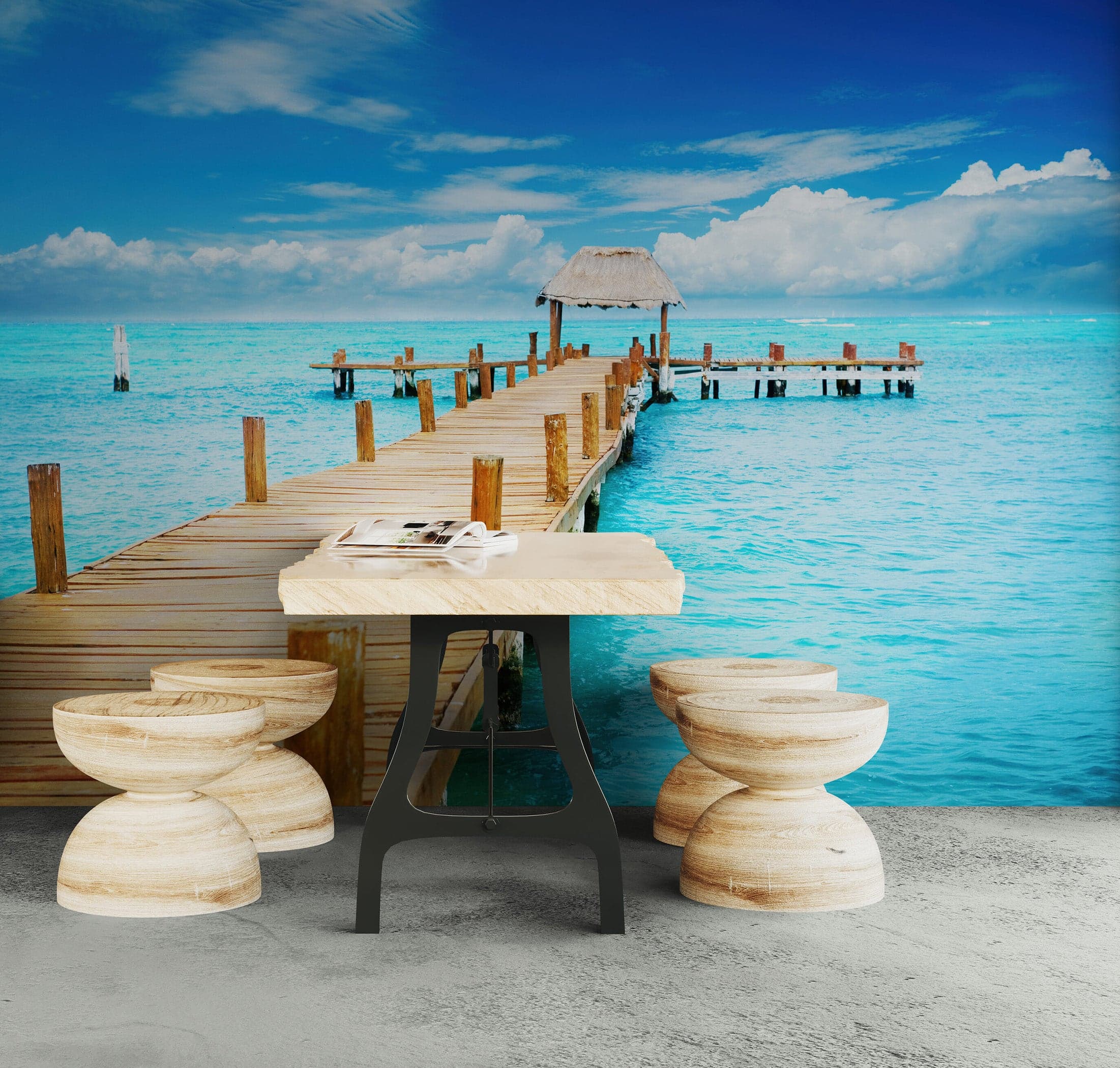 Turquoise Ocean Water Wallpaper Mural. #6150 - Image 4
