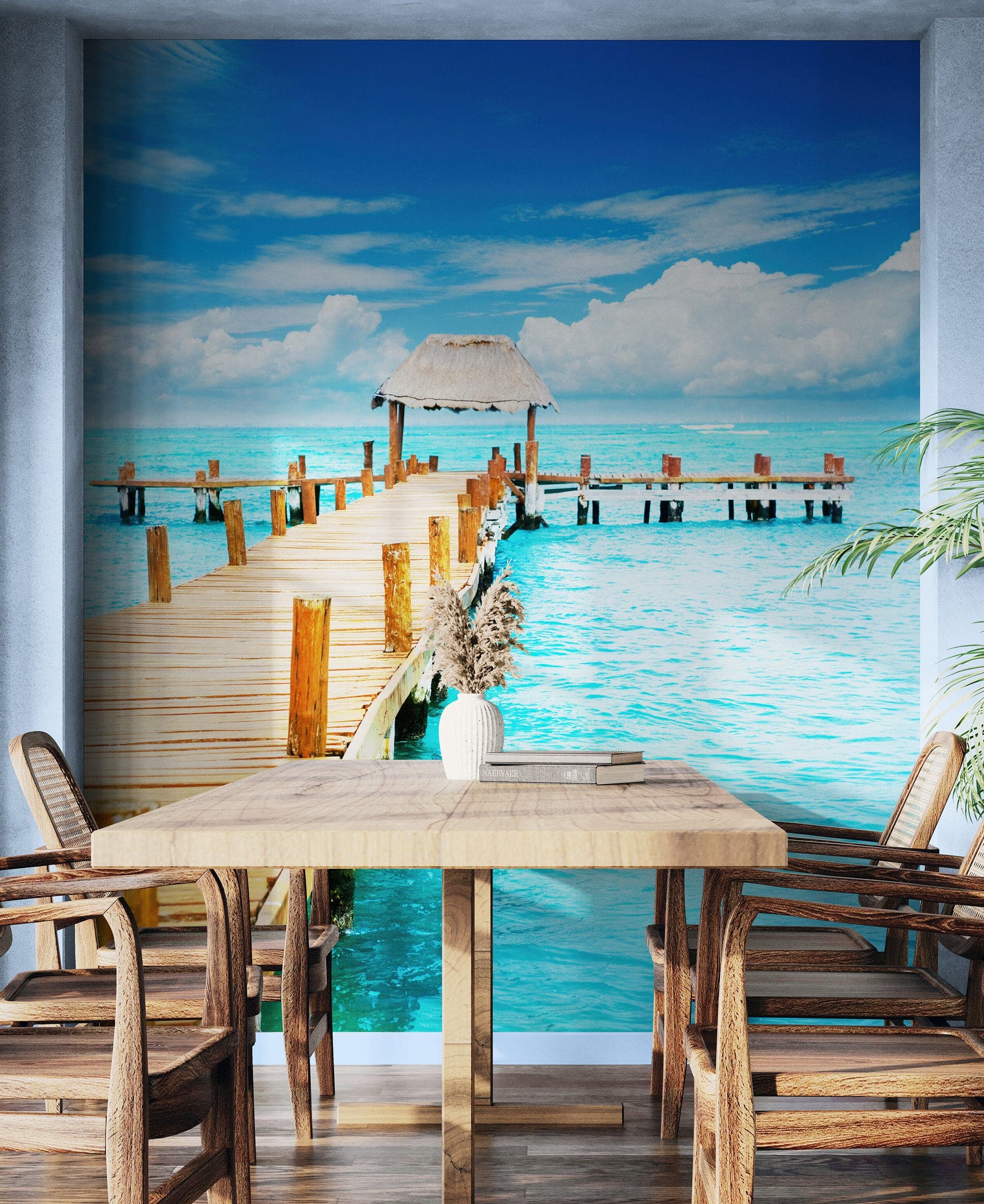 Turquoise Ocean Water Wallpaper Mural. #6150 - Image 5