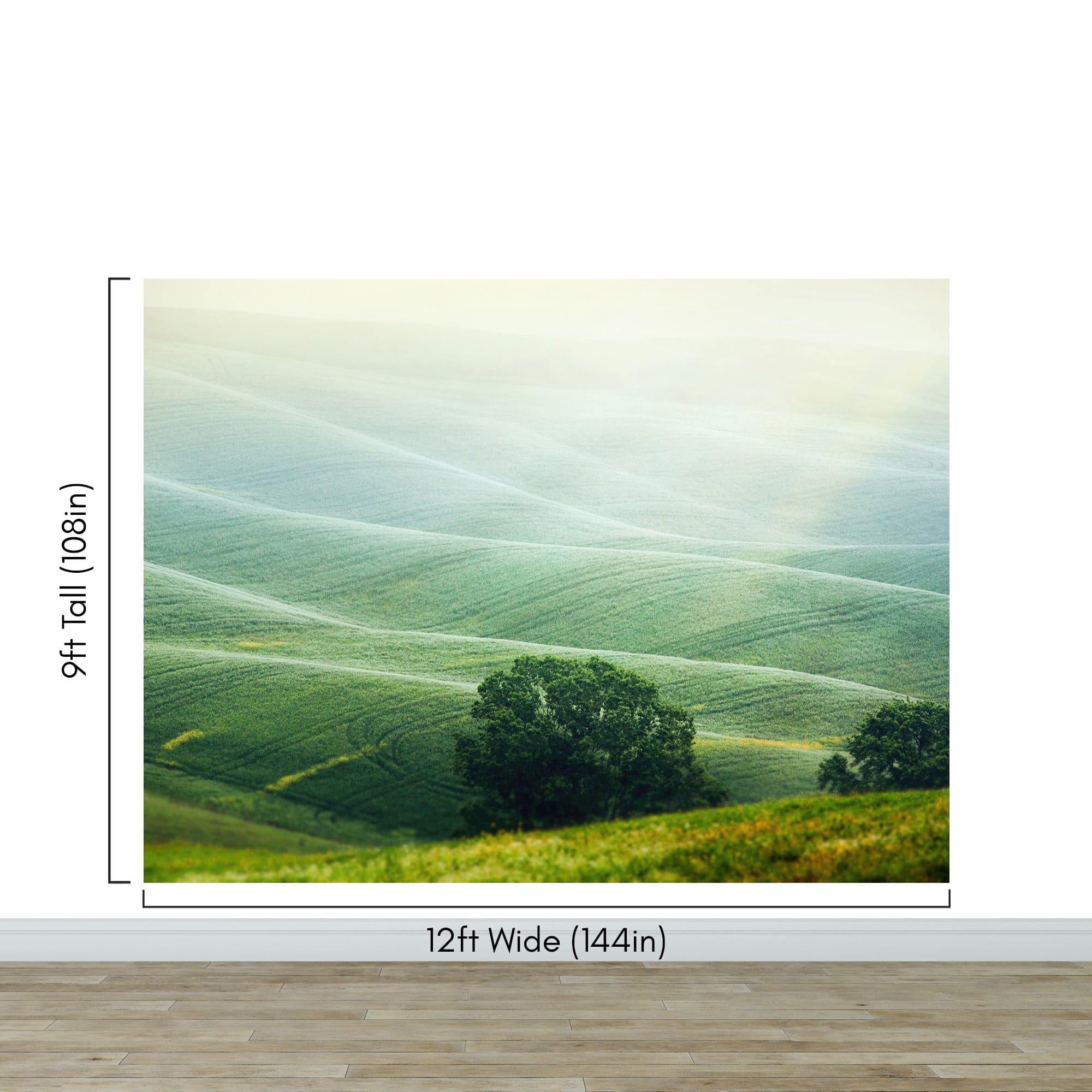 Tuscany Rolling Hills Meadow Wall Mural. Italian Countryside. #7053 - Image 11