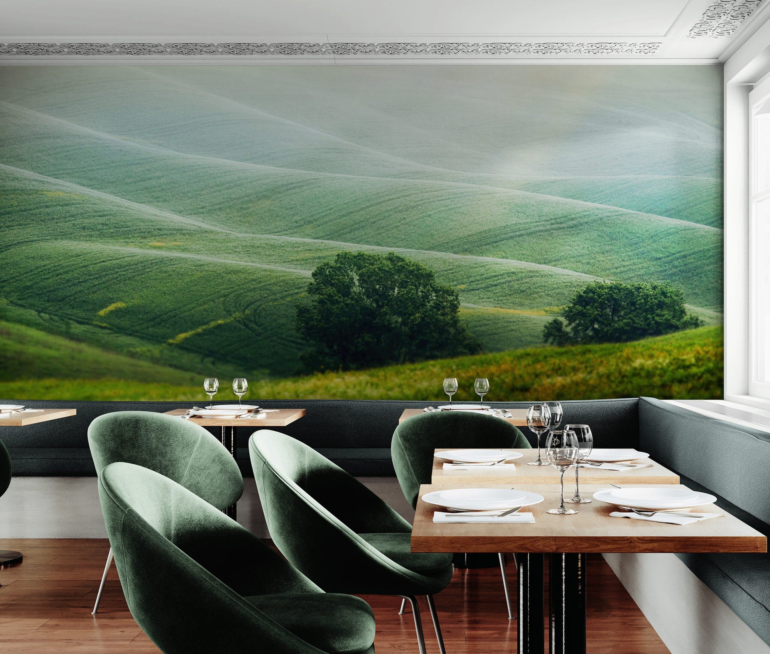 Tuscany Rolling Hills Meadow Wall Mural. Italian Countryside. #7053 - Image 2