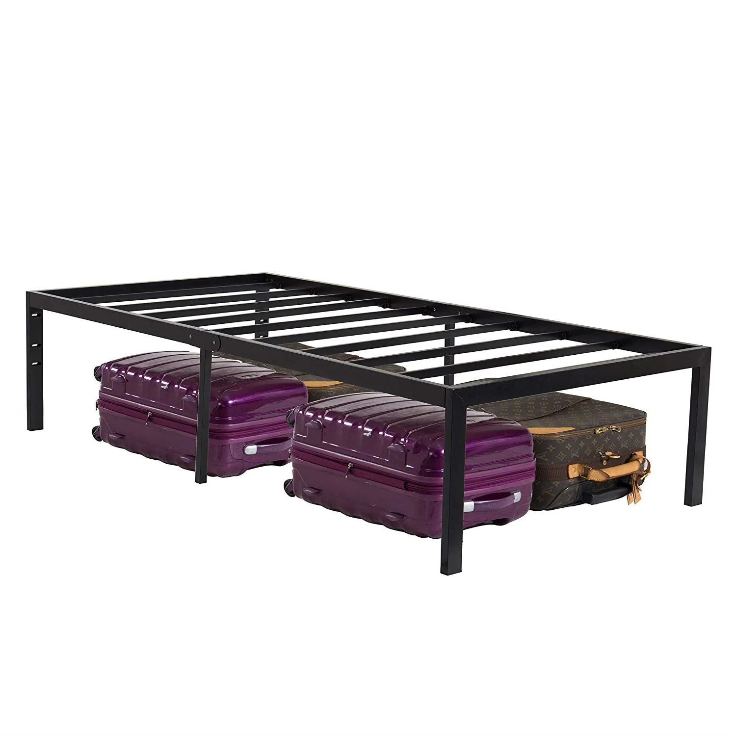 Twin 18-inch High Heavy Duty Black Metal Platform Bed Frame - Image 3