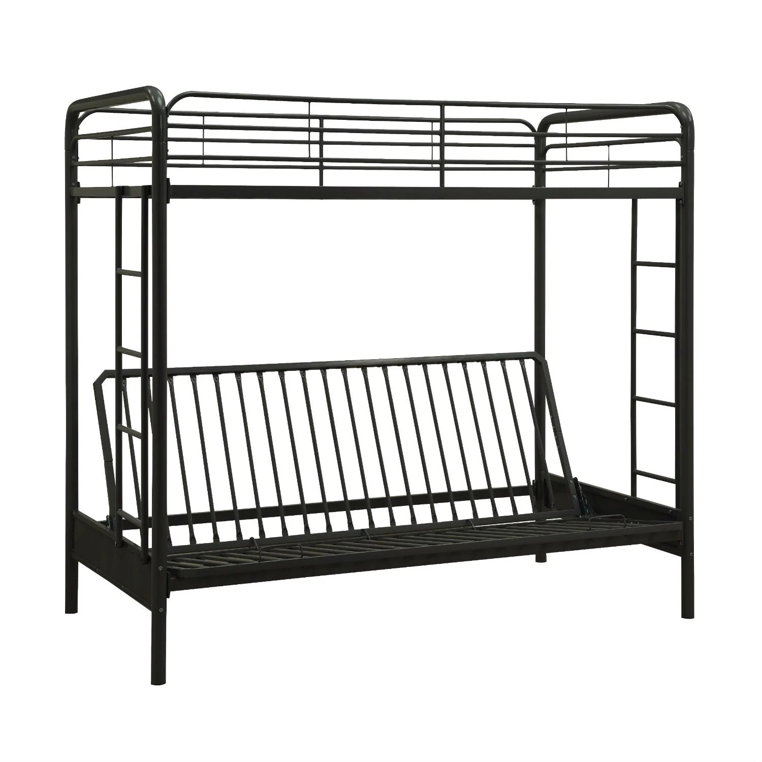 Twin over Full Futon Bunk Bed Sleeper Sofa in Black Metal - Image 3