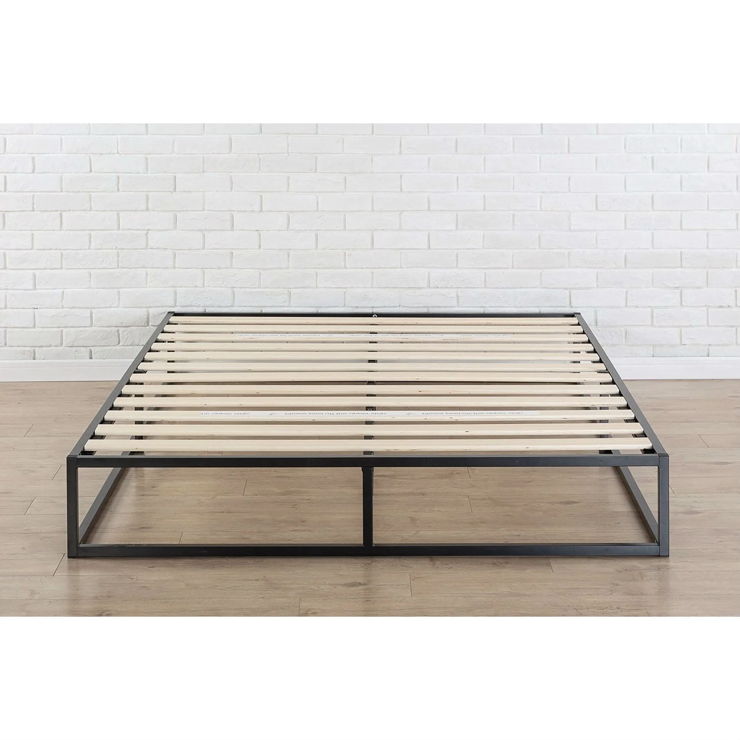 Twin size 10-inch Low Profile Modern Metal Platform Bed Frame with Wooden Slats - Image 2