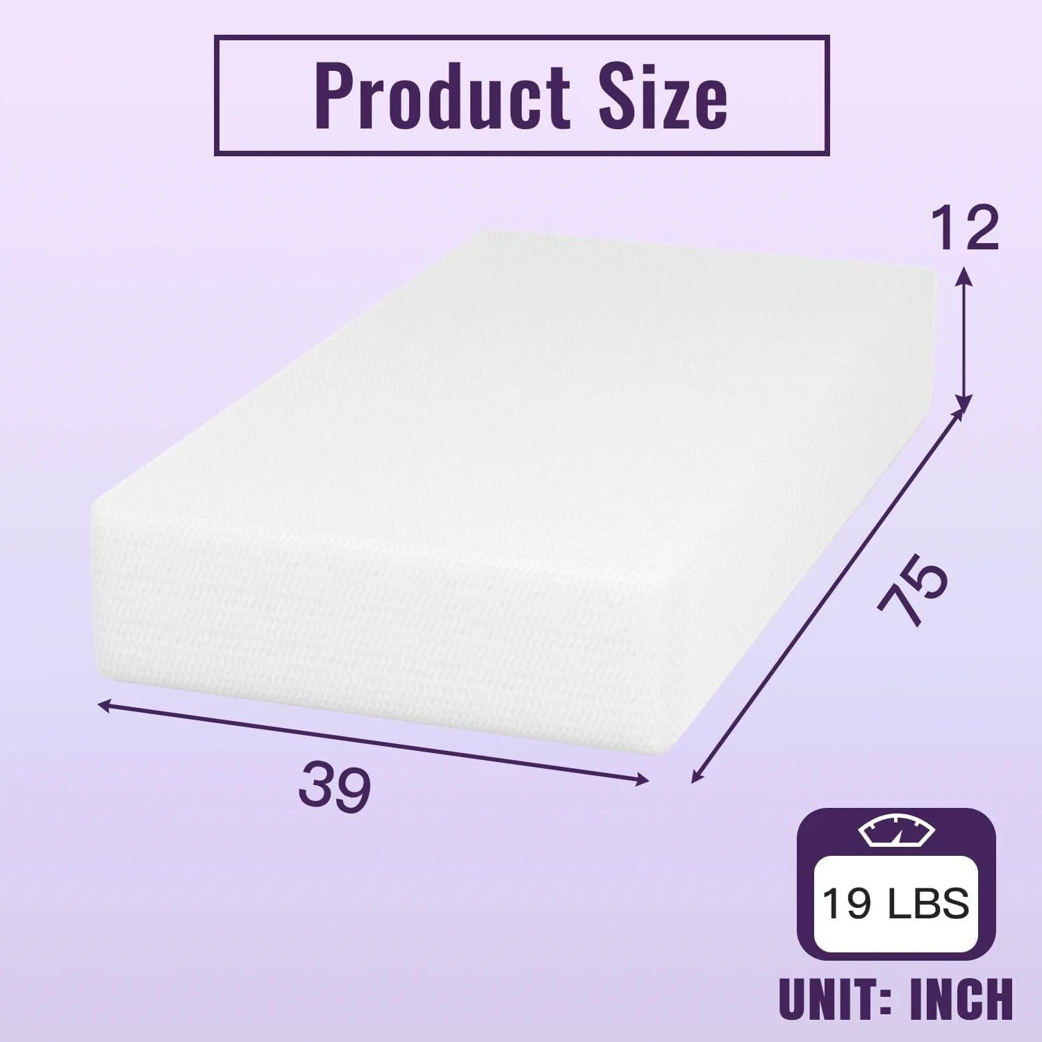 Twin size 12-inch Charcoal Infused Memory Foam Mattress with Removable Cover - Image 5