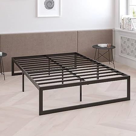 Twin Size 14 Inch Black Metal Steel Slat Platform Bed - Image 2