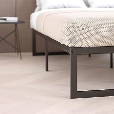 Twin Size 14 Inch Black Metal Steel Slat Platform Bed - Image 4