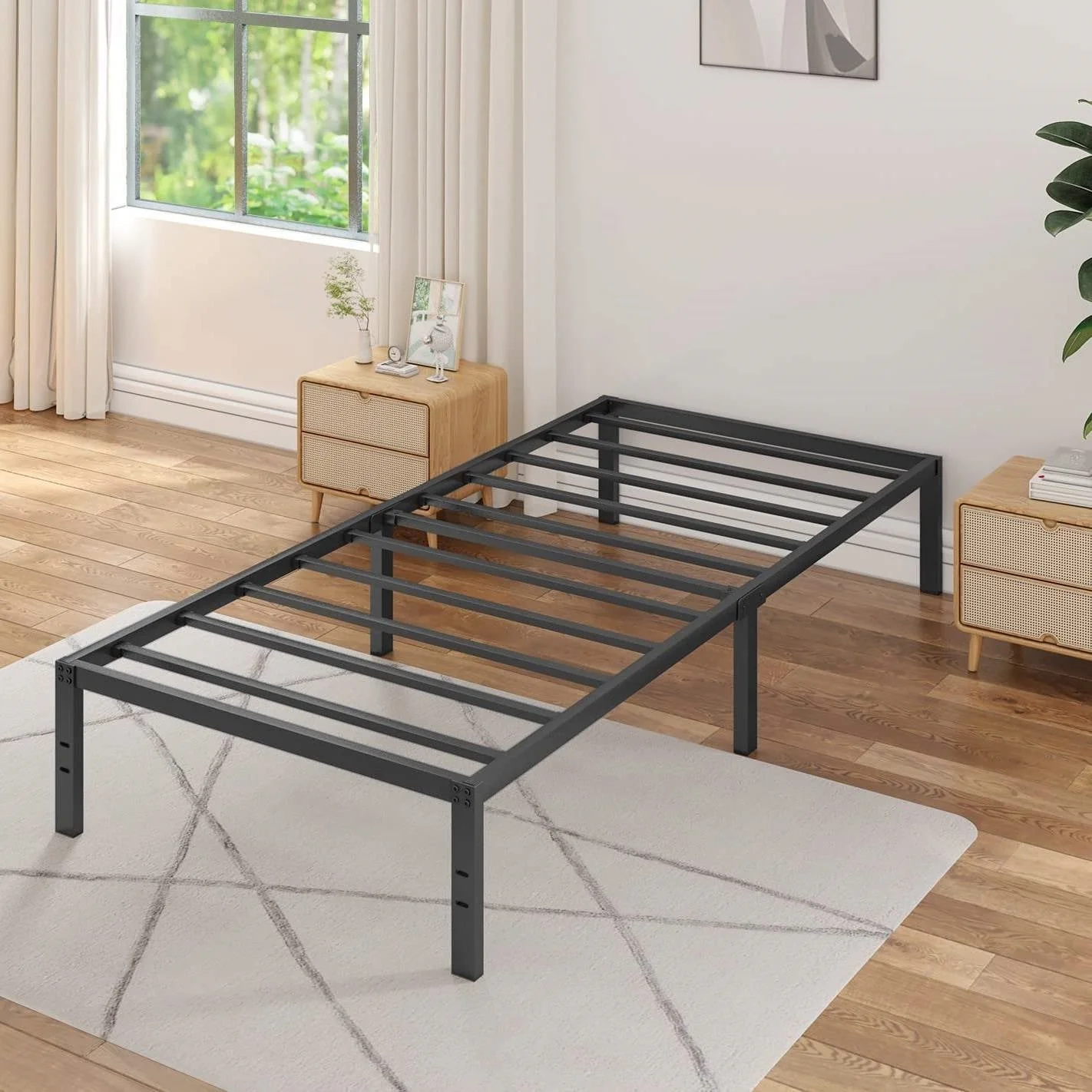 Twin size 16-inch Heavy Duty Metal Bed Frame with 3,000 lbs Weight Capacity - Image 2
