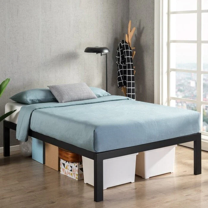 Twin size 18 Inch Easy Assemble Metal Platform Bed Frame Wooden Slats - Image 3