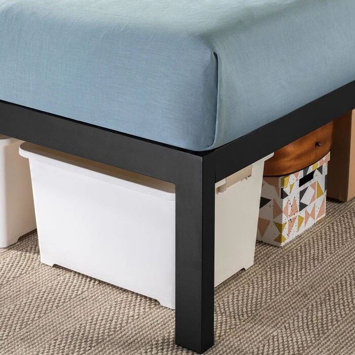 Twin size 18 Inch Easy Assemble Metal Platform Bed Frame Wooden Slats - Image 5