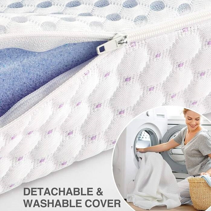 Twin size 3-inch Memory Foam Mattress Topper with Removeable Baffle Box Cover - Image 3