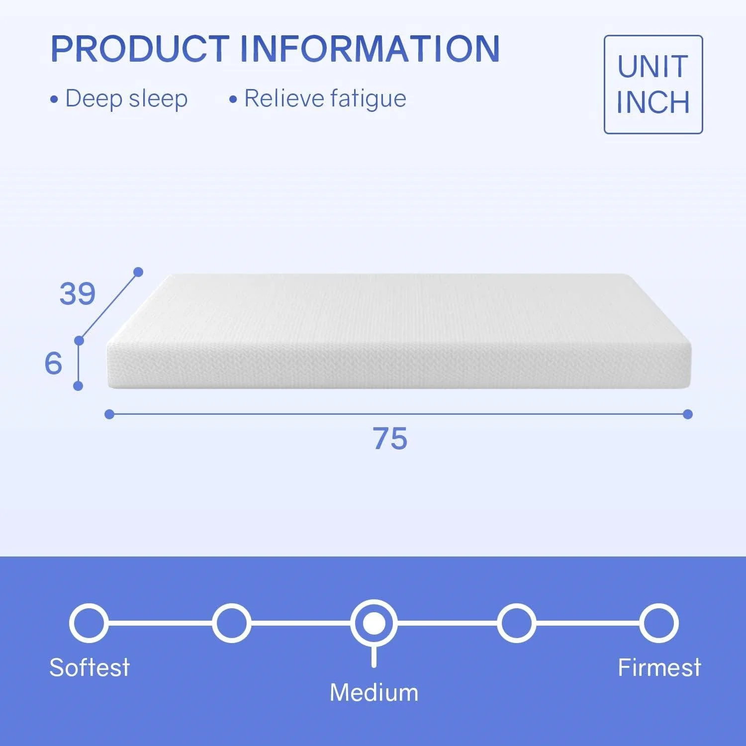 Twin size 6-inch Thick Medium Firm Cool Gel Memory Foam Mattress - Image 5