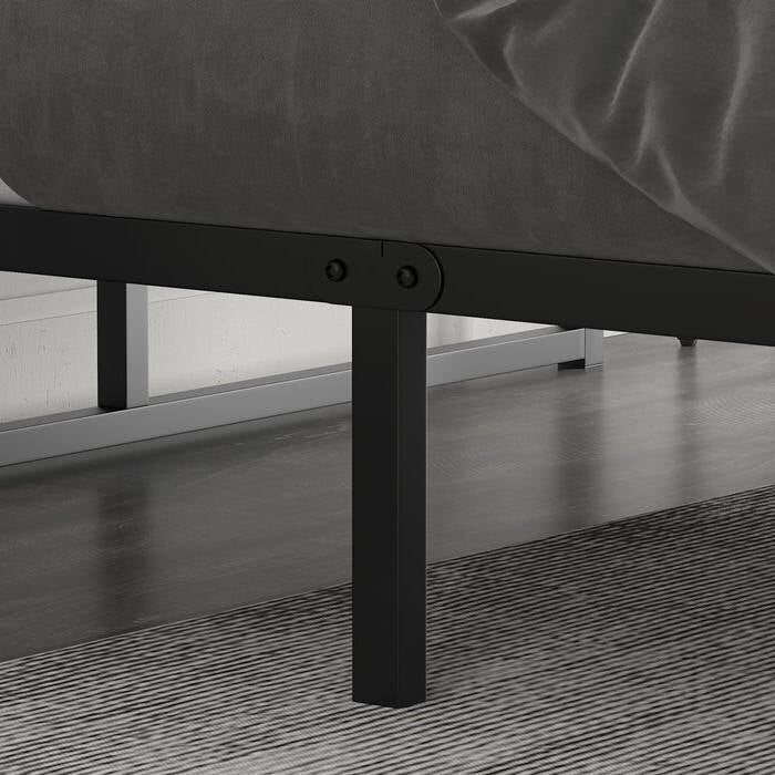 Twin Size Black Metal Platform Bed Frame with Under-Bed Storage Space - Image 3