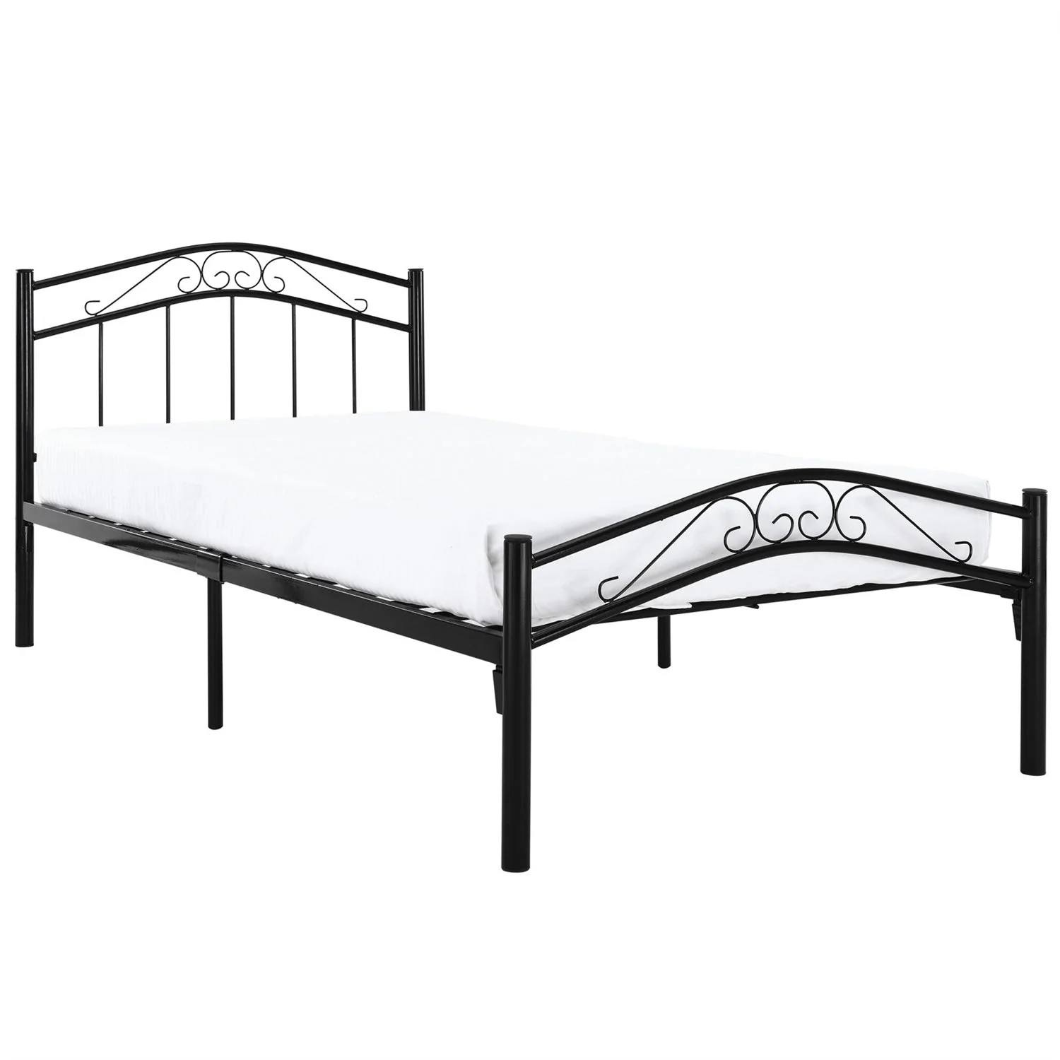 Twin size Black Metal Platform Bed with Headboard and Footboard - Image 3