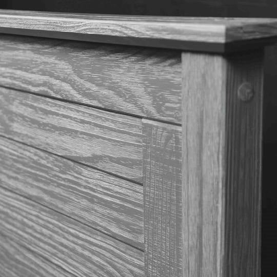 Twin Size Coastal Dorm Farmhouse Solid Pine Wood Platform Bed in Rustic Grey - Image 3
