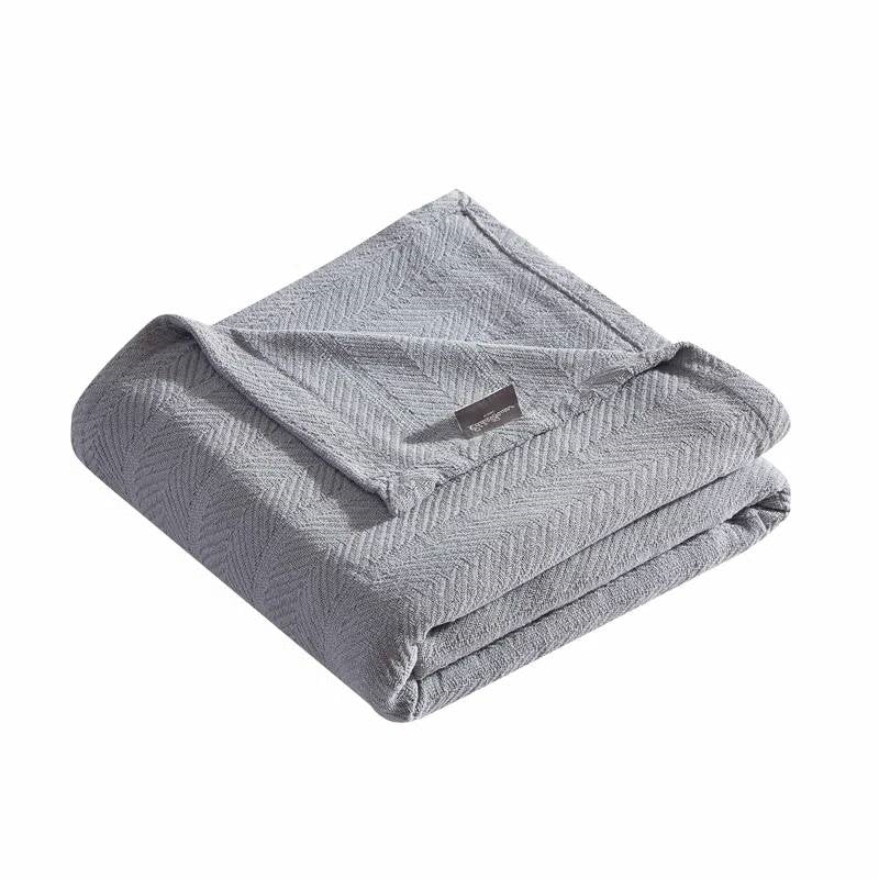 Twin size Cozy Lightweight Grey 100-Percent Cotton Blanket - Machine Washable - Image 4