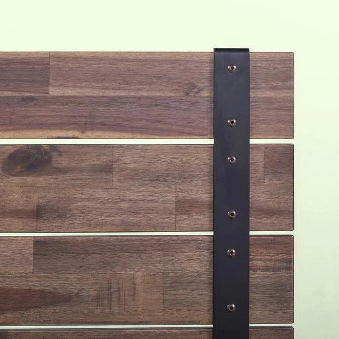 Twin size Farmhouse Wood Industrial Low Profile Platform Bed Frame - Image 4
