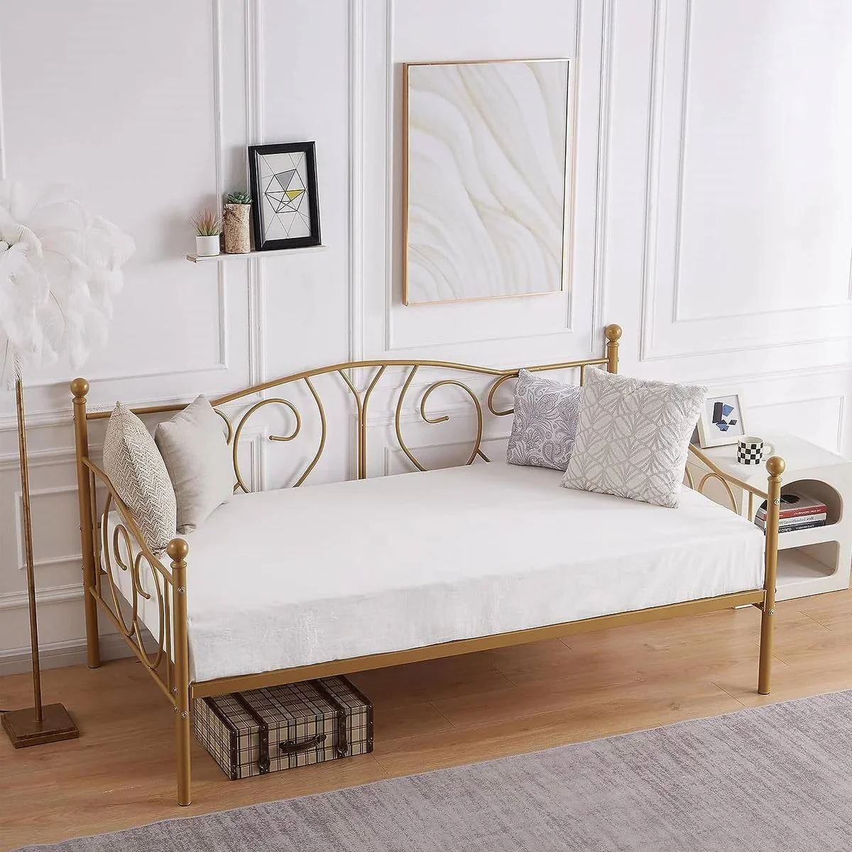 Twin size French Country Style Gold Metal Daybed Frame - Image 3