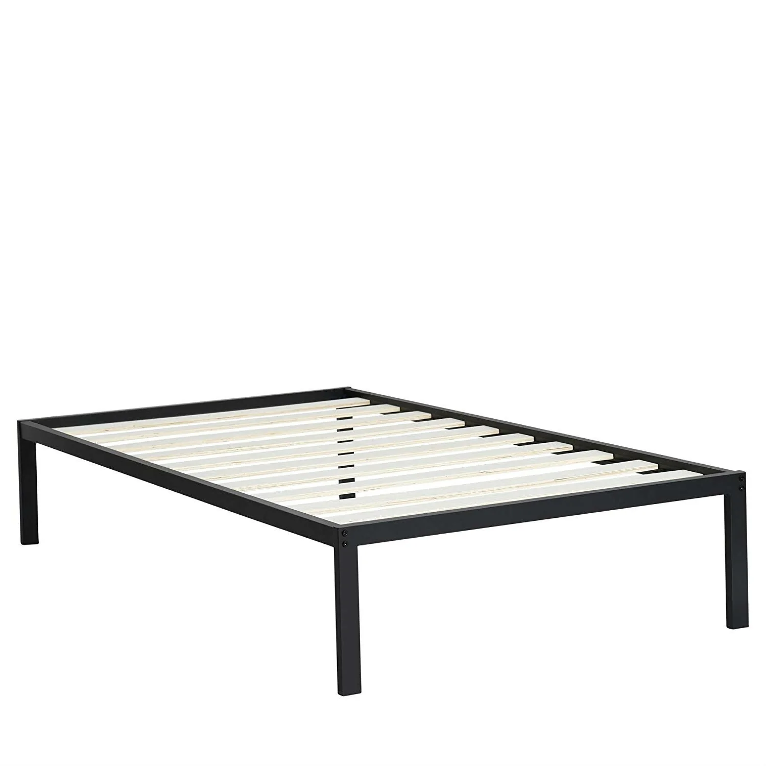 Twin Size Heavy Duty Metal Platform Bed Frame with Wooden Slats - Image 2