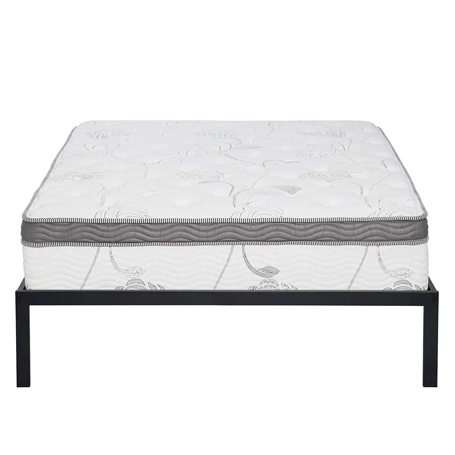 Twin Size Heavy Duty Metal Platform Bed Frame with Wooden Slats - Image 3