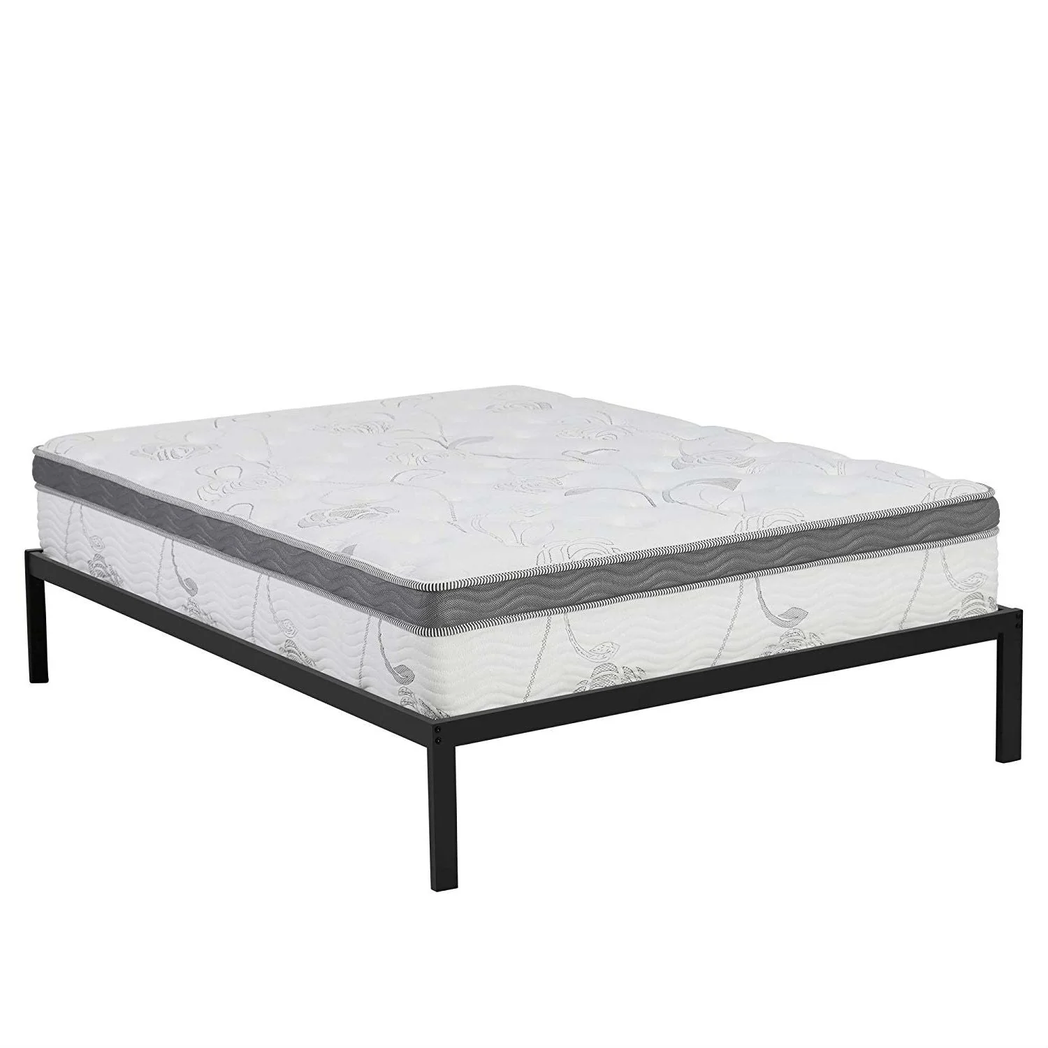 Twin Size Heavy Duty Metal Platform Bed Frame with Wooden Slats - Image 4