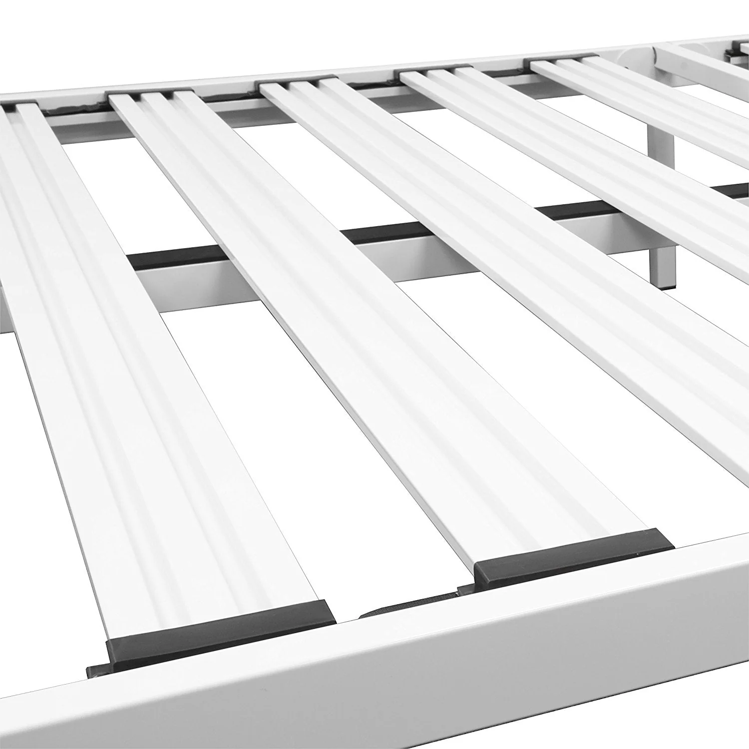 Twin size Heavy Duty Steel Platform Bed Frame in White - Image 2
