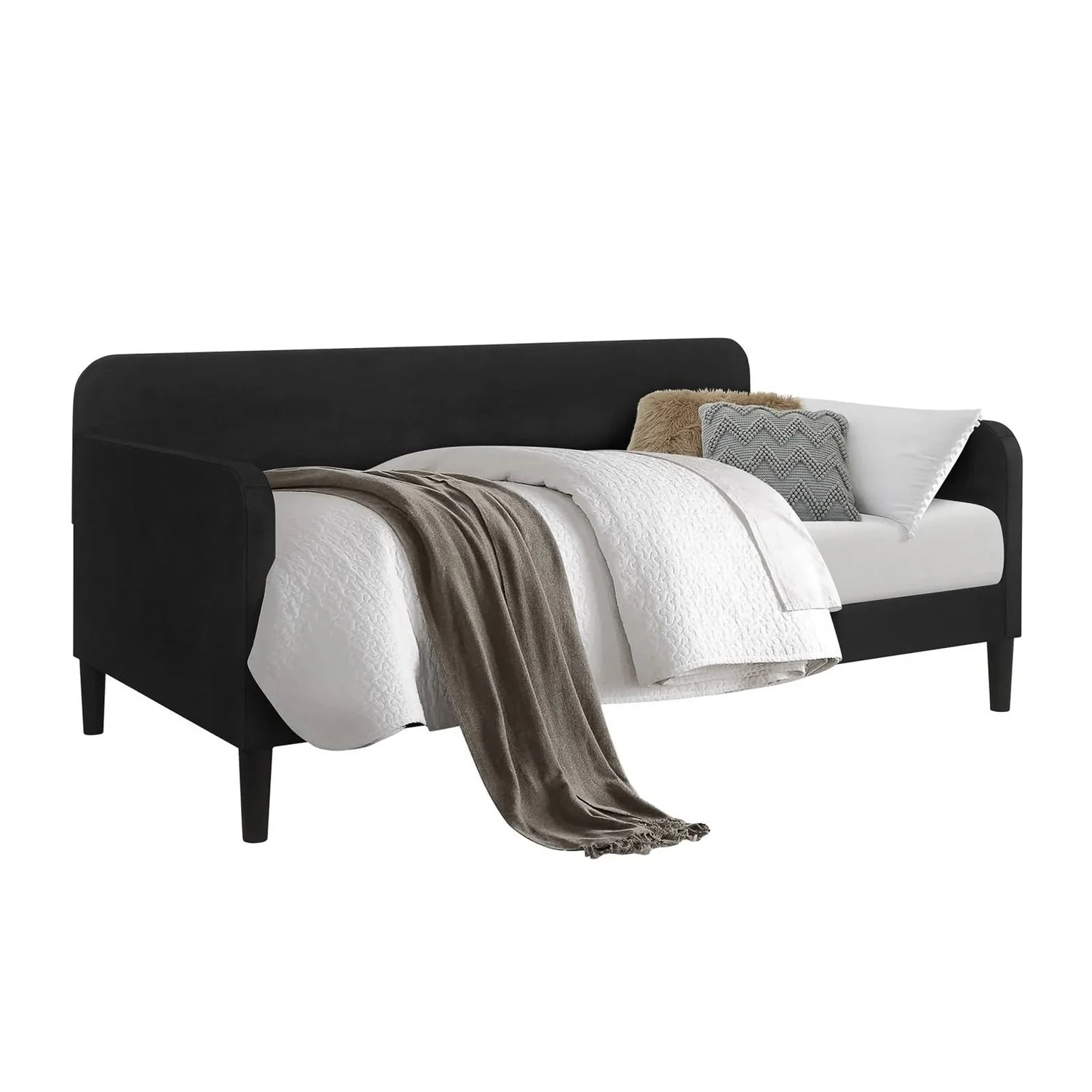 Twin size Modern Black Velvet Upholstered Daybed - Image 2