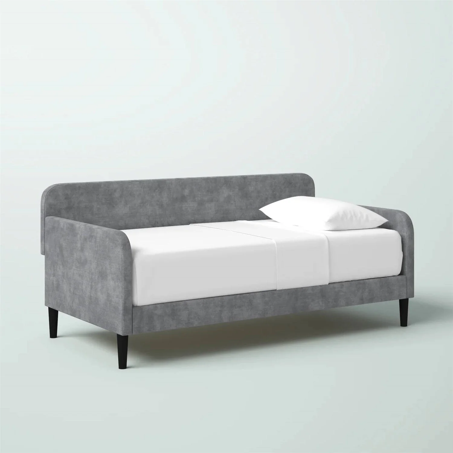 Twin size Modern Grey Silver Velvet Upholstered Daybed - Image 2