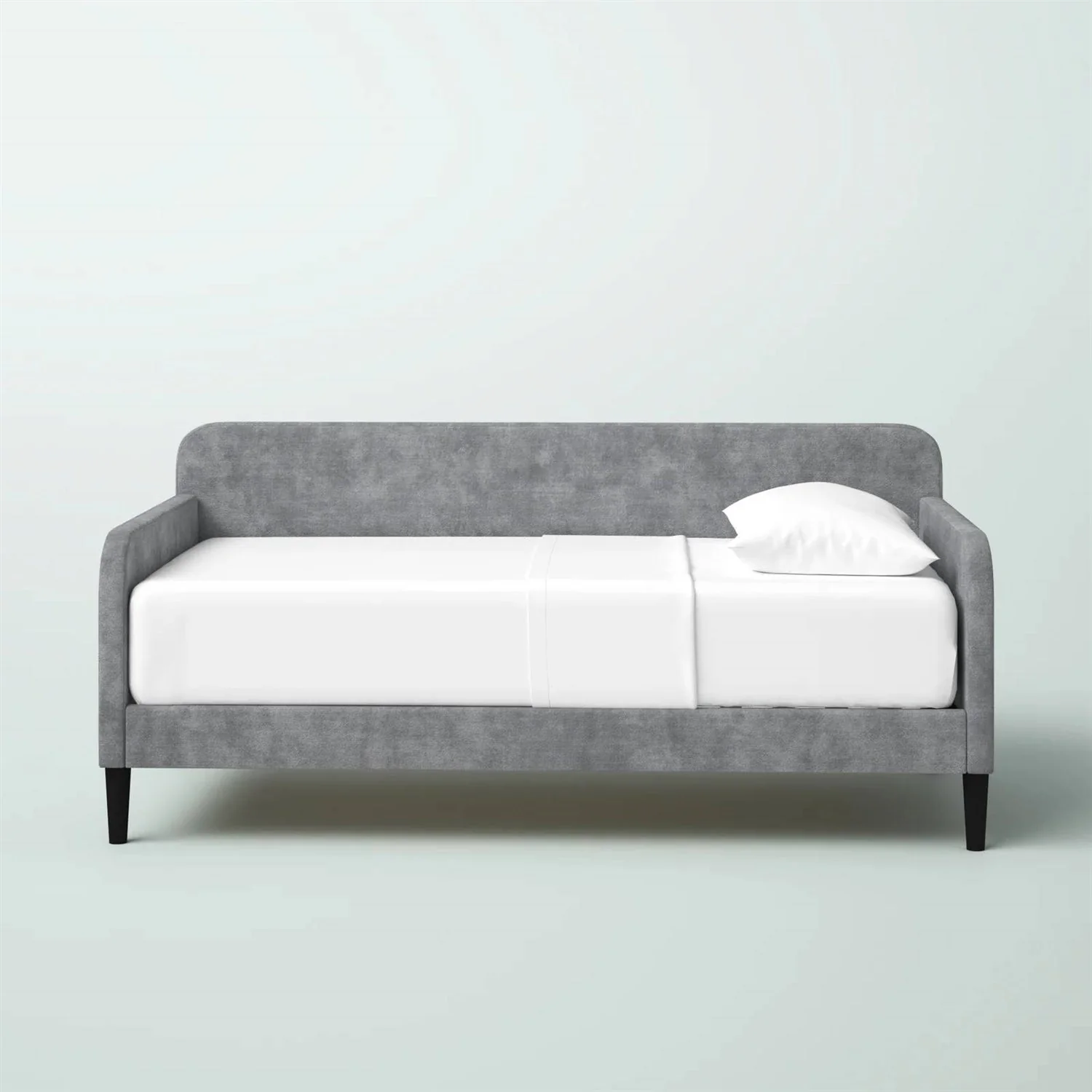 Twin size Modern Grey Silver Velvet Upholstered Daybed - Image 5