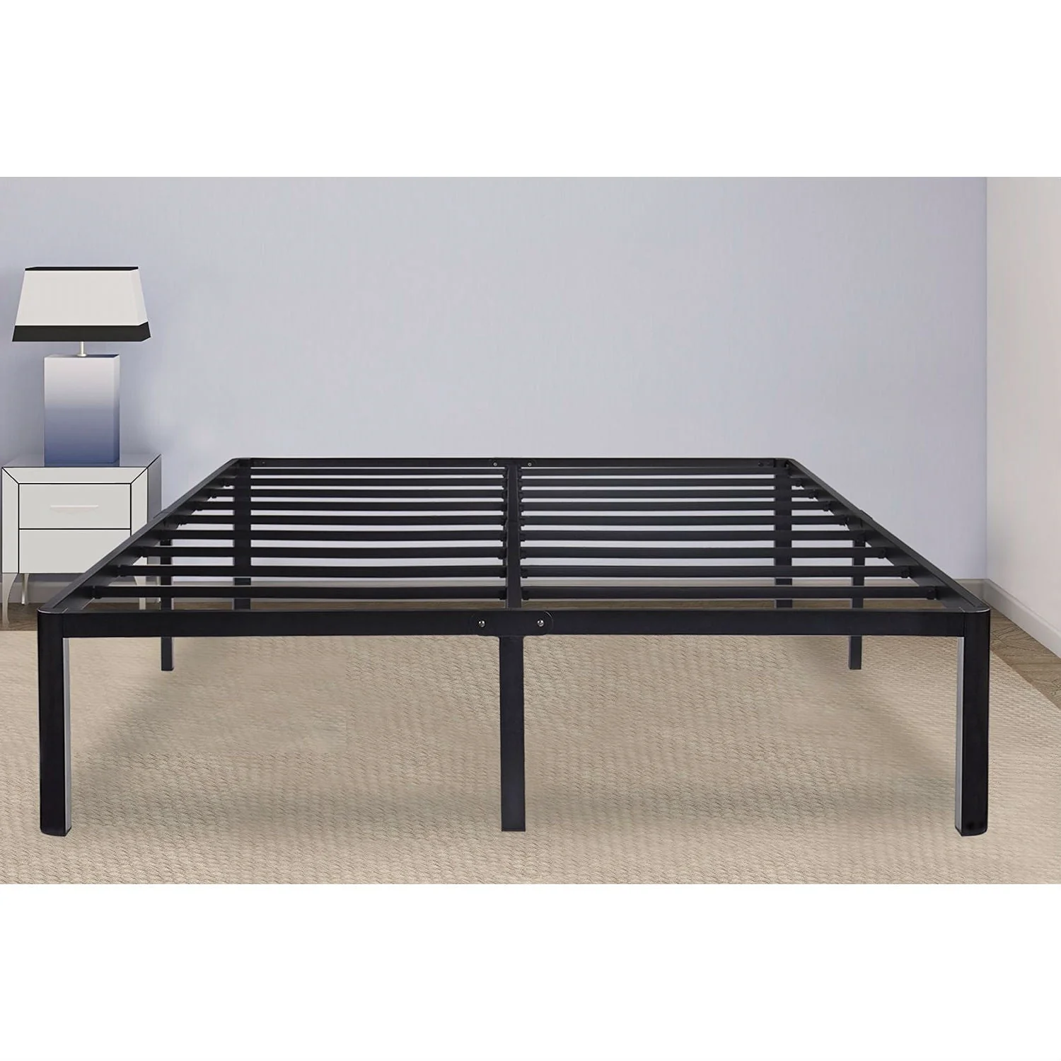 Twin size Modern Round Edge Black Metal Platform Bed Frame - Image 5