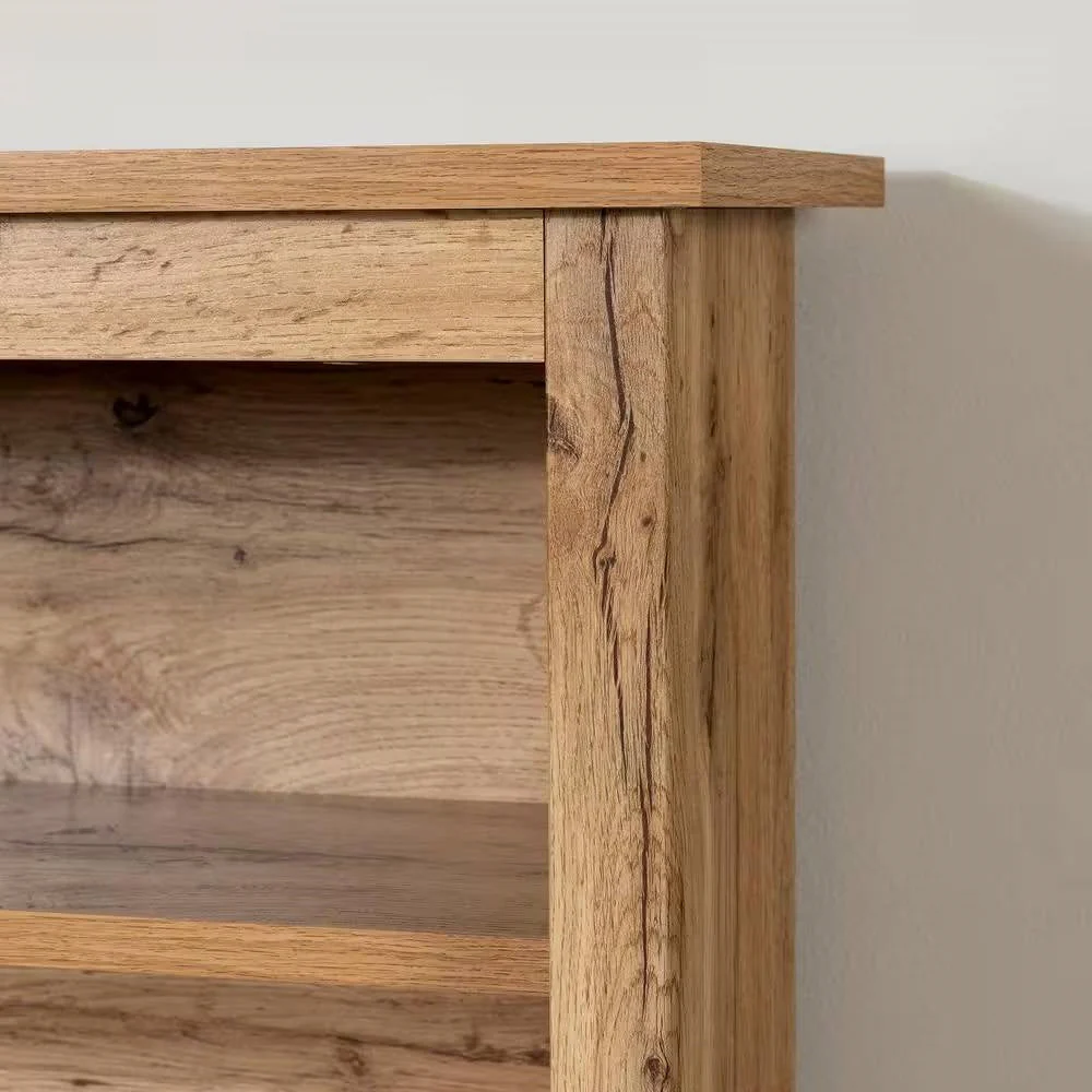 Twin size Modern Scandinavian Style Bookcase Headboard in Oak Wood Finish - Image 2