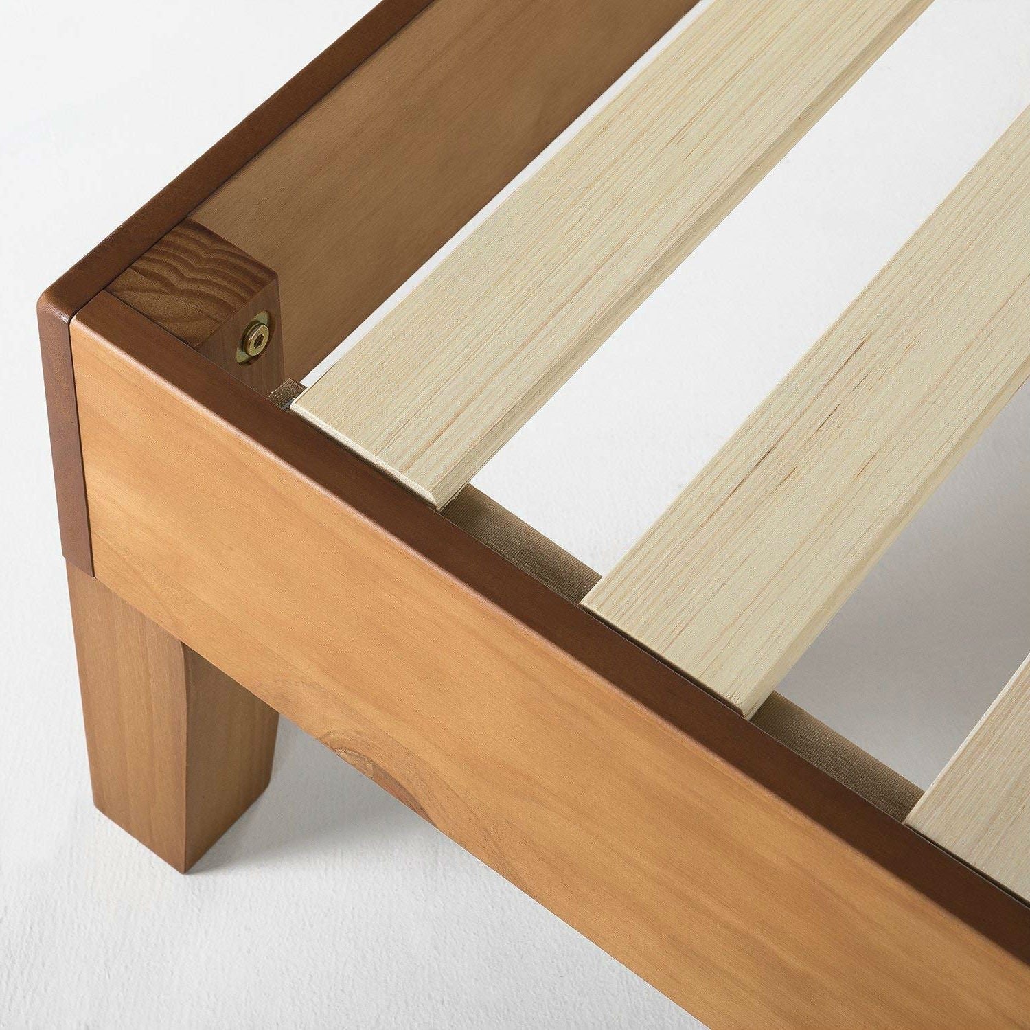 Twin size Modern Solid Wood Platform Bed Frame in Natural - Image 2
