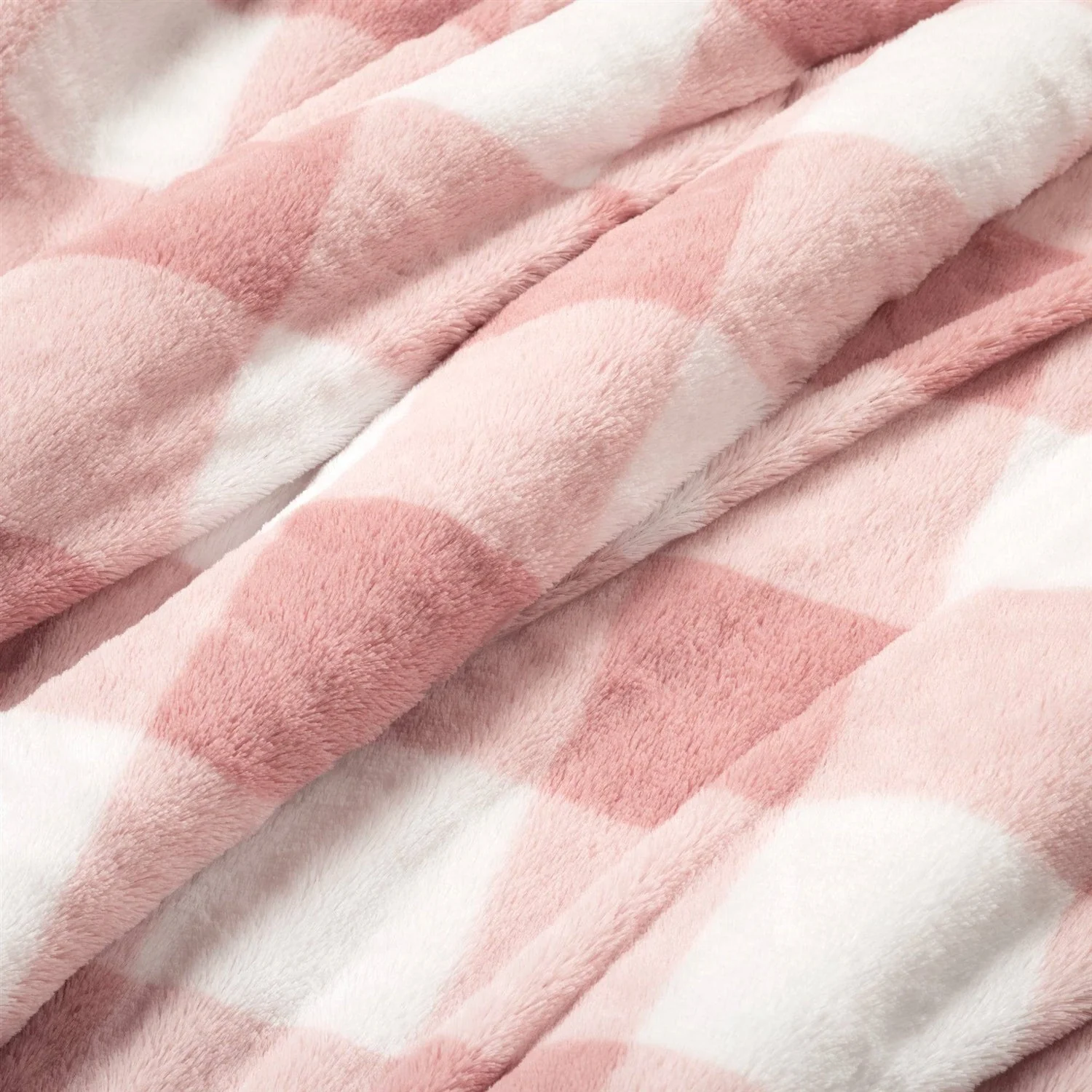 Twin Size Plaid Soft Faux Fur Comforter Set in Pink Blush - Image 3
