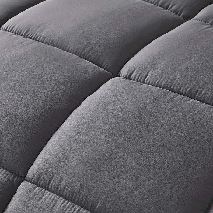Twin Size Reversible Microfiber Down Alternative Comforter Set in Grey - Image 4