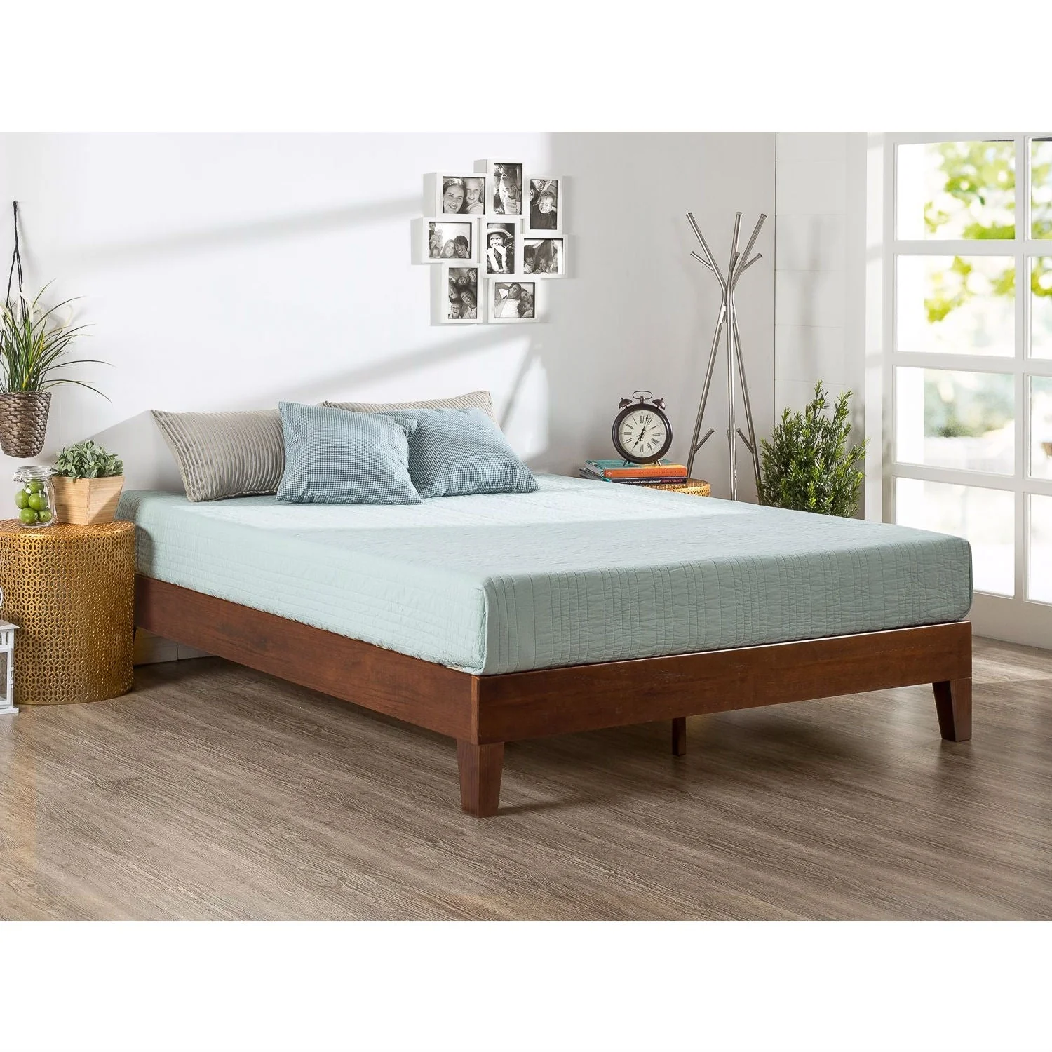 Twin size Solid Wood Platform Bed Frame in Espresso Finish - Image 2