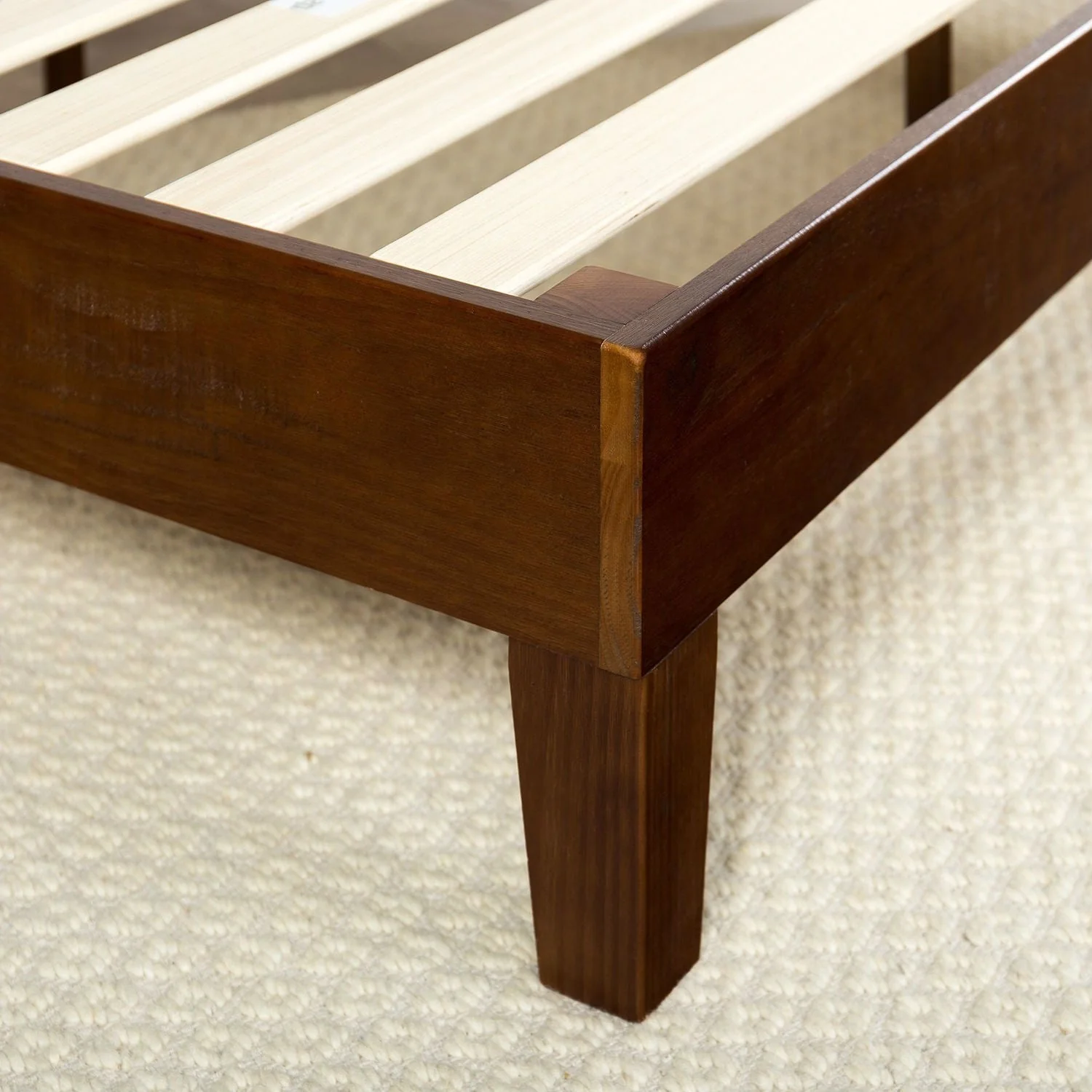 Twin size Solid Wood Platform Bed Frame in Espresso Finish - Image 3