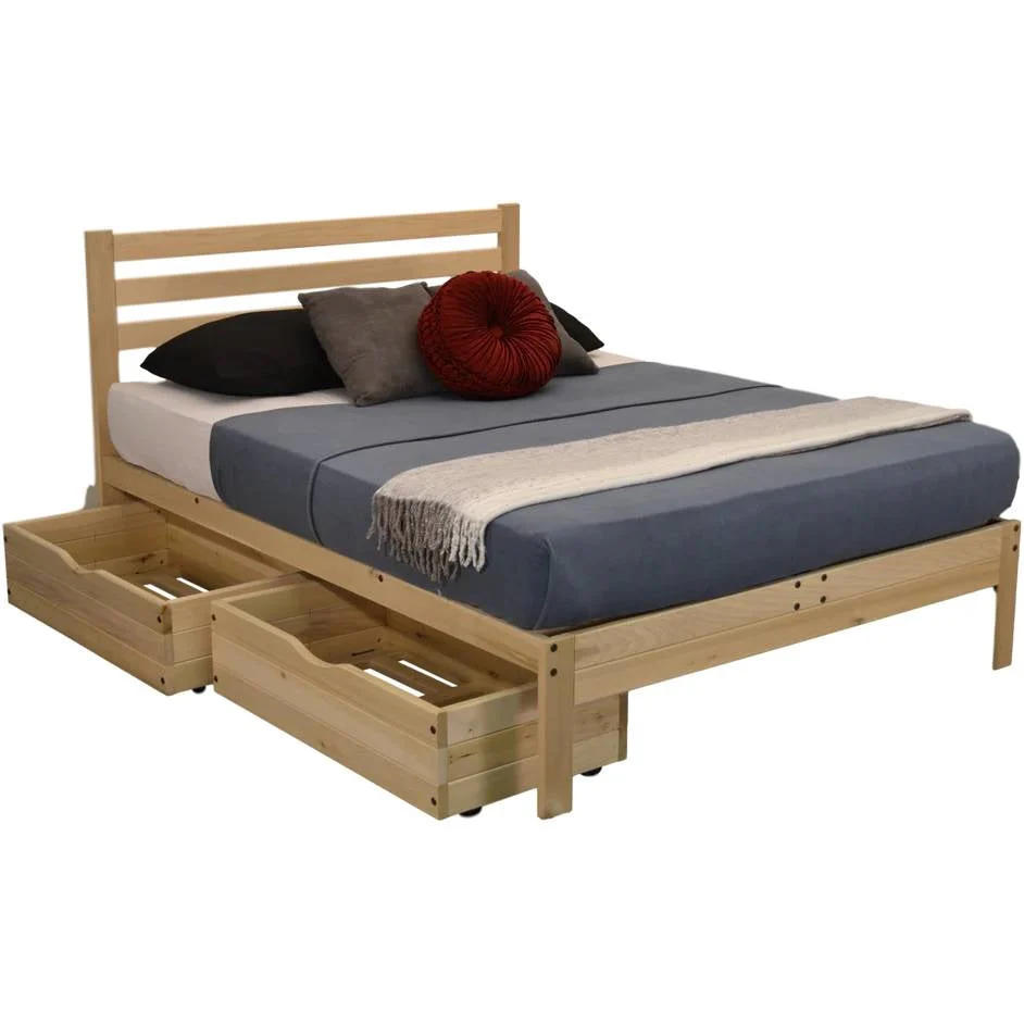 Twin size Solid Wood Platform Bed Frame with Slatted Headboard - Made in USA - Image 4