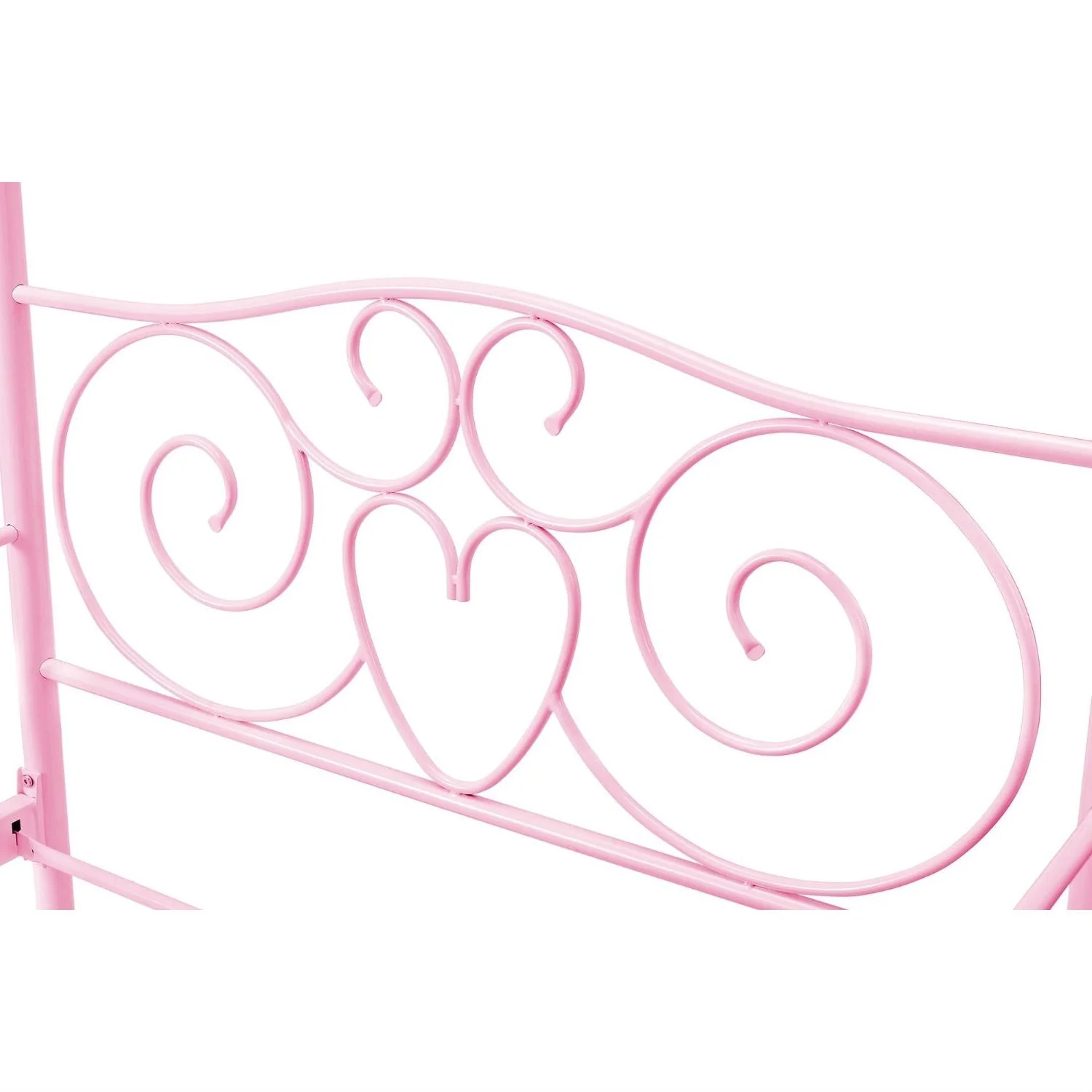 Twin size Sturdy Metal Canopy Bed in Pink - Image 4