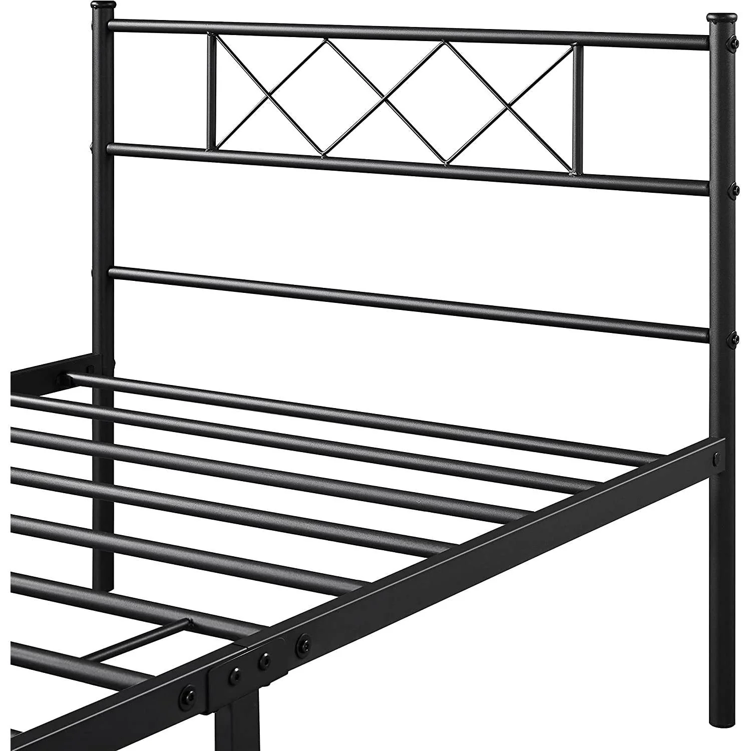 Twin Size Traditional Powder Coated Slatted Metal Platform Bed - Image 3