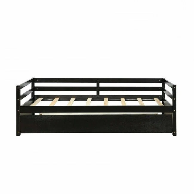 Twin/Twin Dorm Style Trundle Daybed Platform Bed Frame in Espresso - Image 3